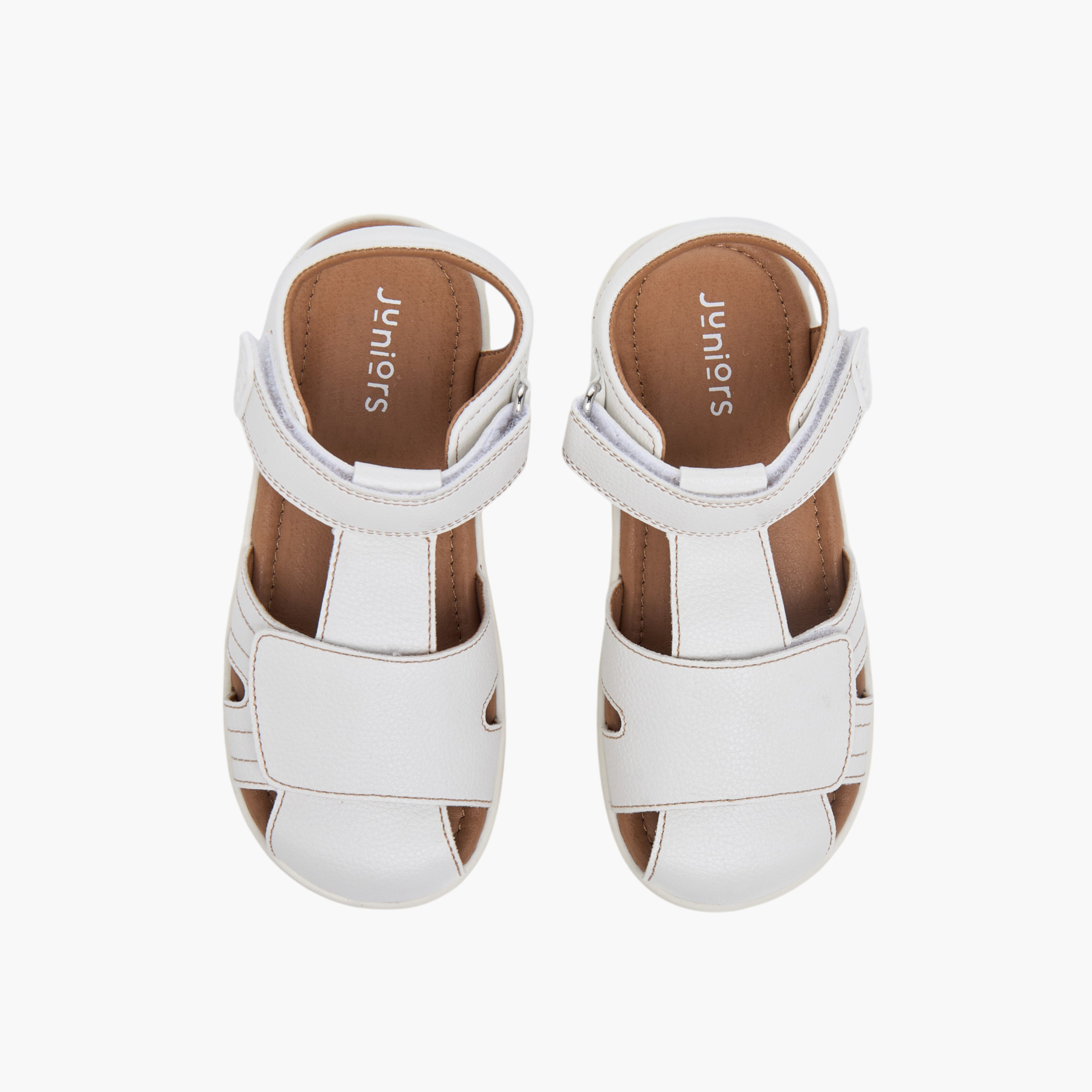Juniors Stitch Detail Fisherman Sandals with Hook and Loop Closure-boys-shoes-sandals-image-1