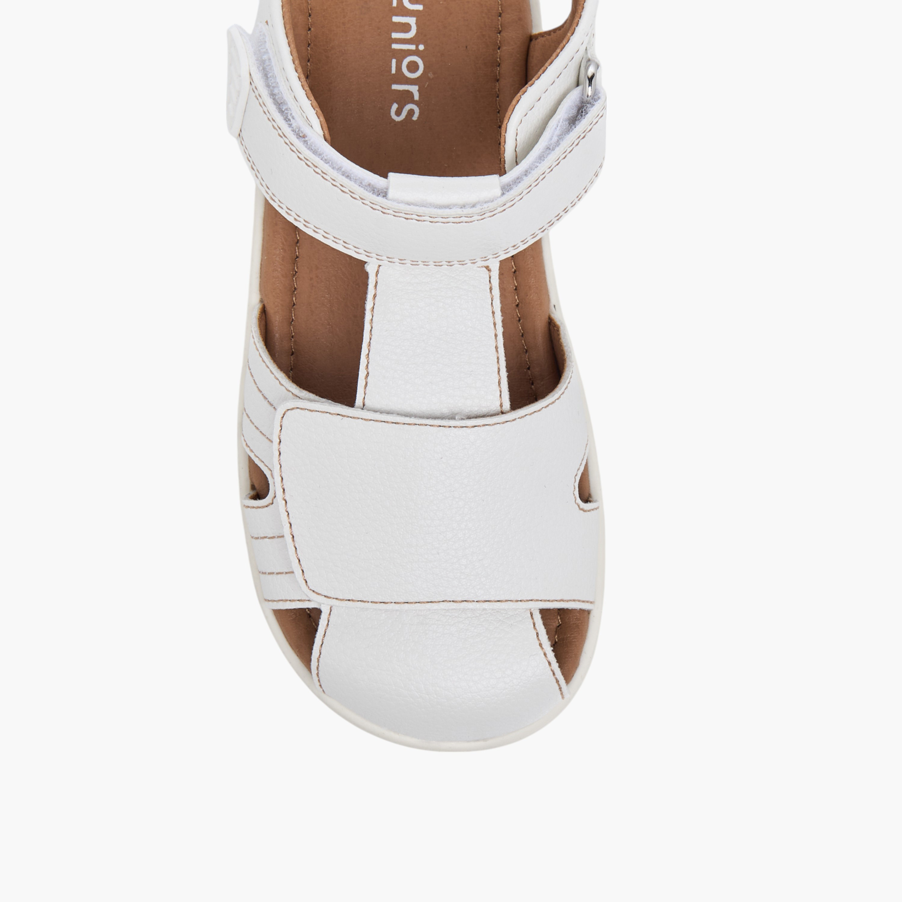 Juniors Stitch Detail Fisherman Sandals with Hook and Loop Closure-boys-shoes-sandals-image-3