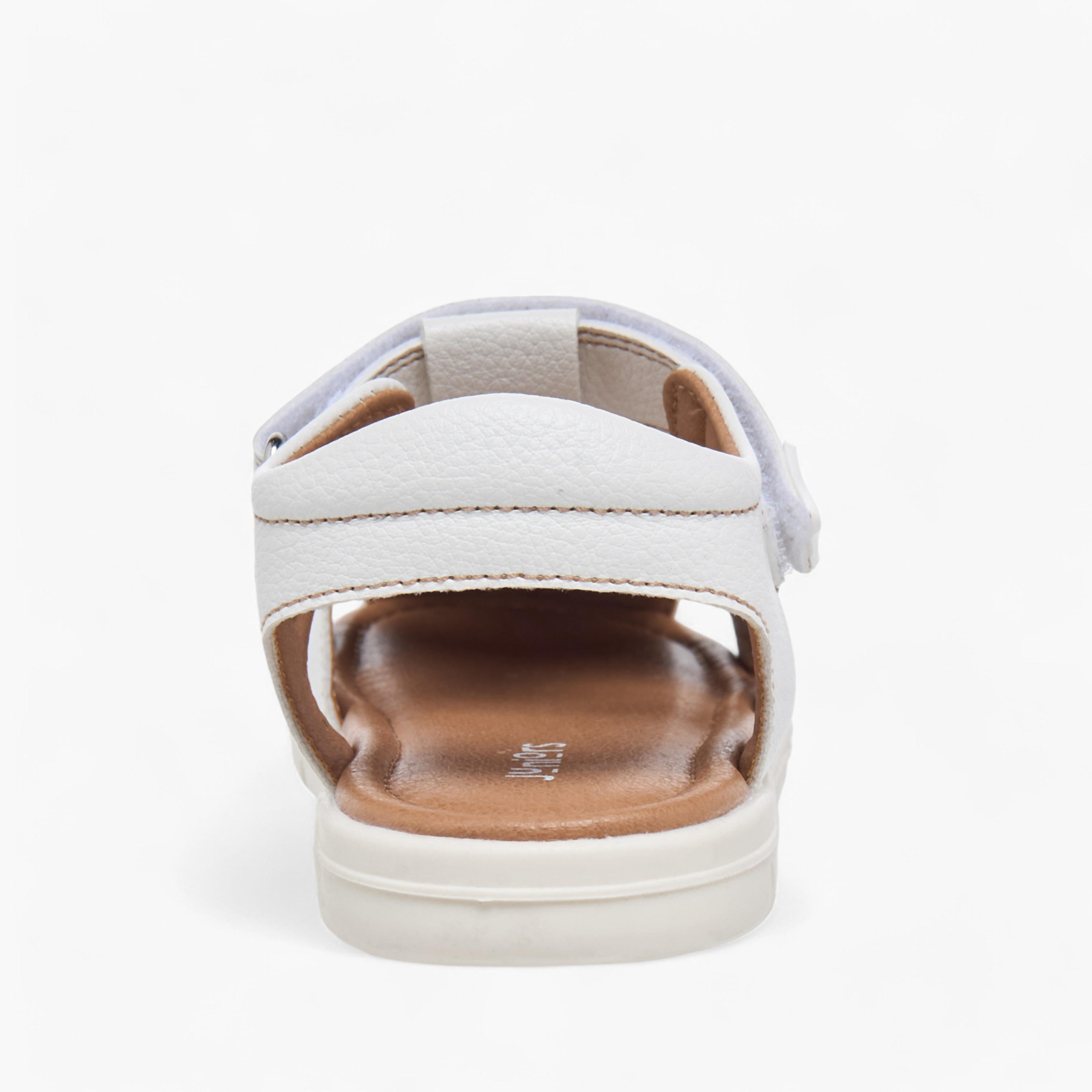 Juniors Stitch Detail Fisherman Sandals with Hook and Loop Closure-boys-shoes-sandals-image-4
