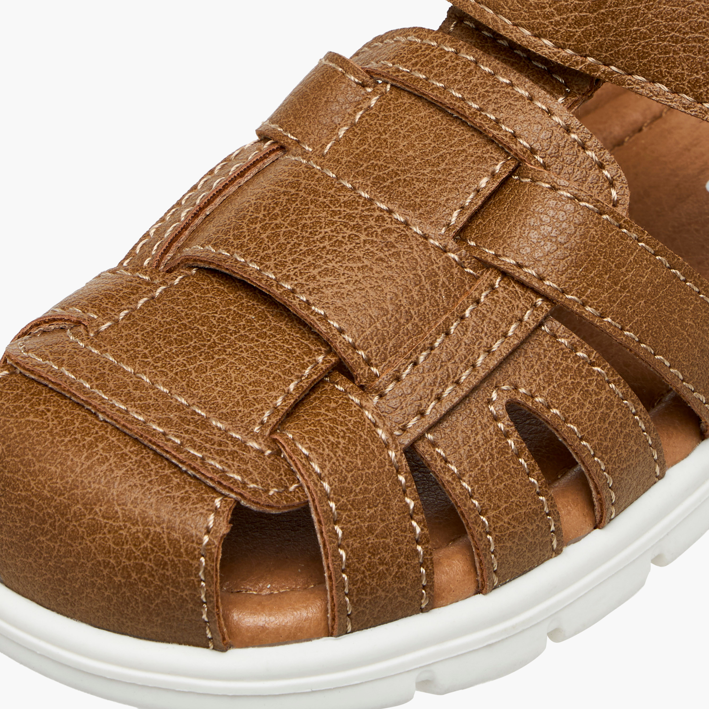Juniors Fisherman Sandals with Hook and Loop Closure-boys-shoes-sandals-image-4