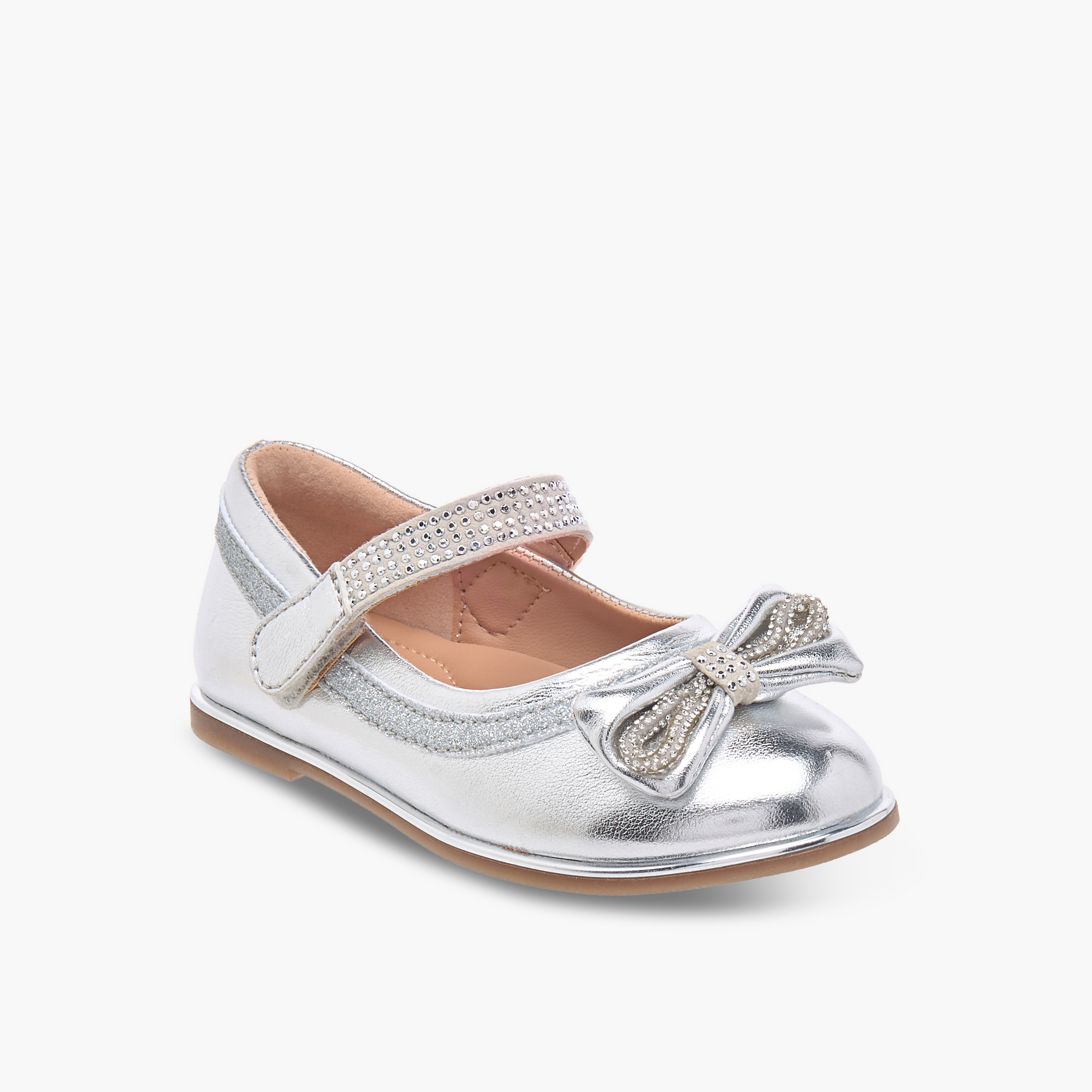 Barefeet Bow Embellished Mary Jane Shoes with Hook and Loop Closure-girls-shoes-maryjanes-image-2