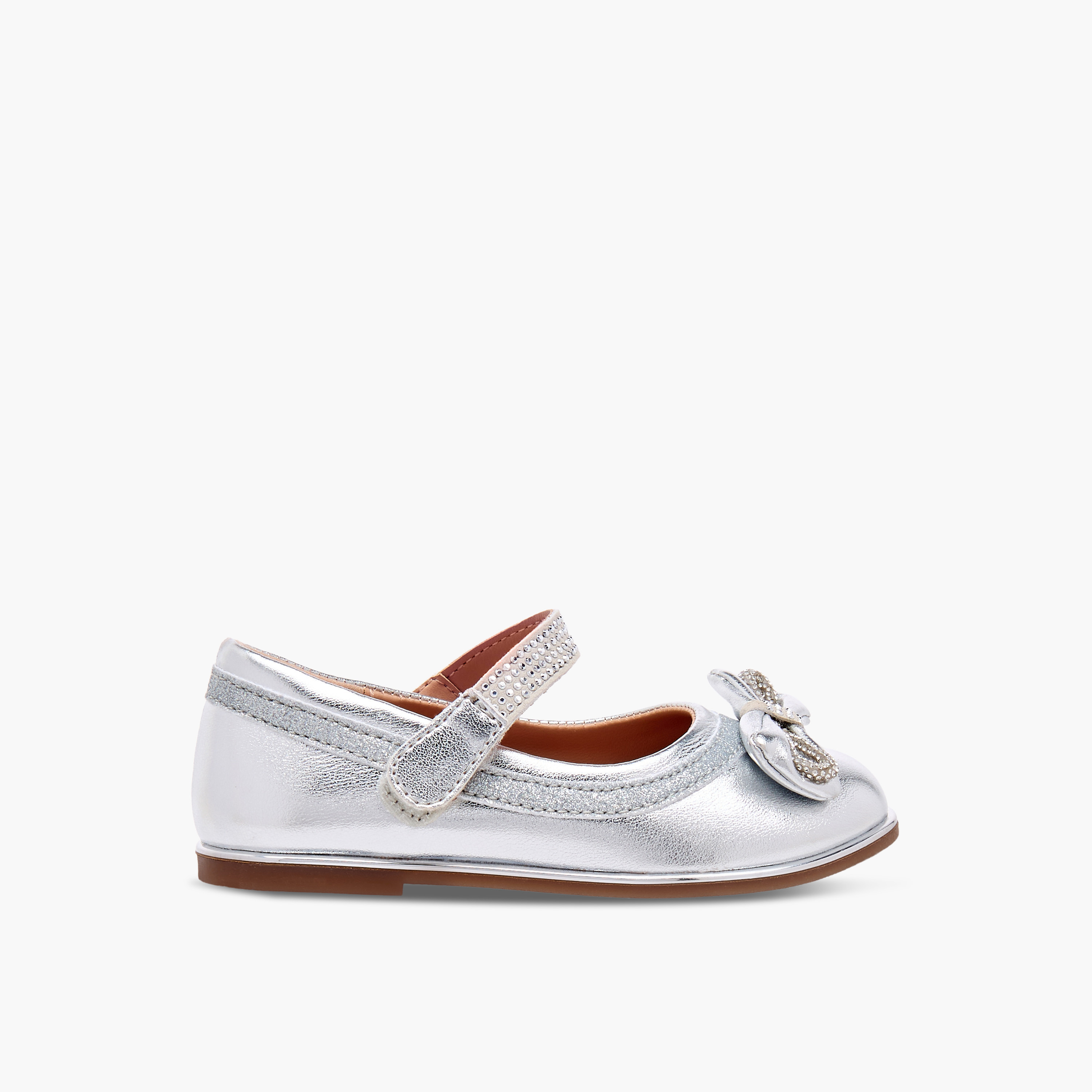 Barefeet Bow Embellished Mary Jane Shoes with Hook and Loop Closure-girls-shoes-maryjanes-image-3