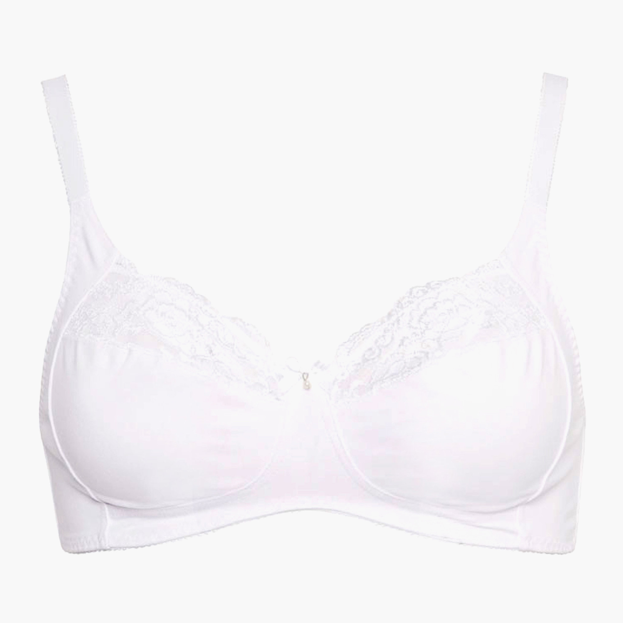 Yours Lace White Padded Hook and Eye Closure Bra-women-clothing-lingerie-bras-image-2