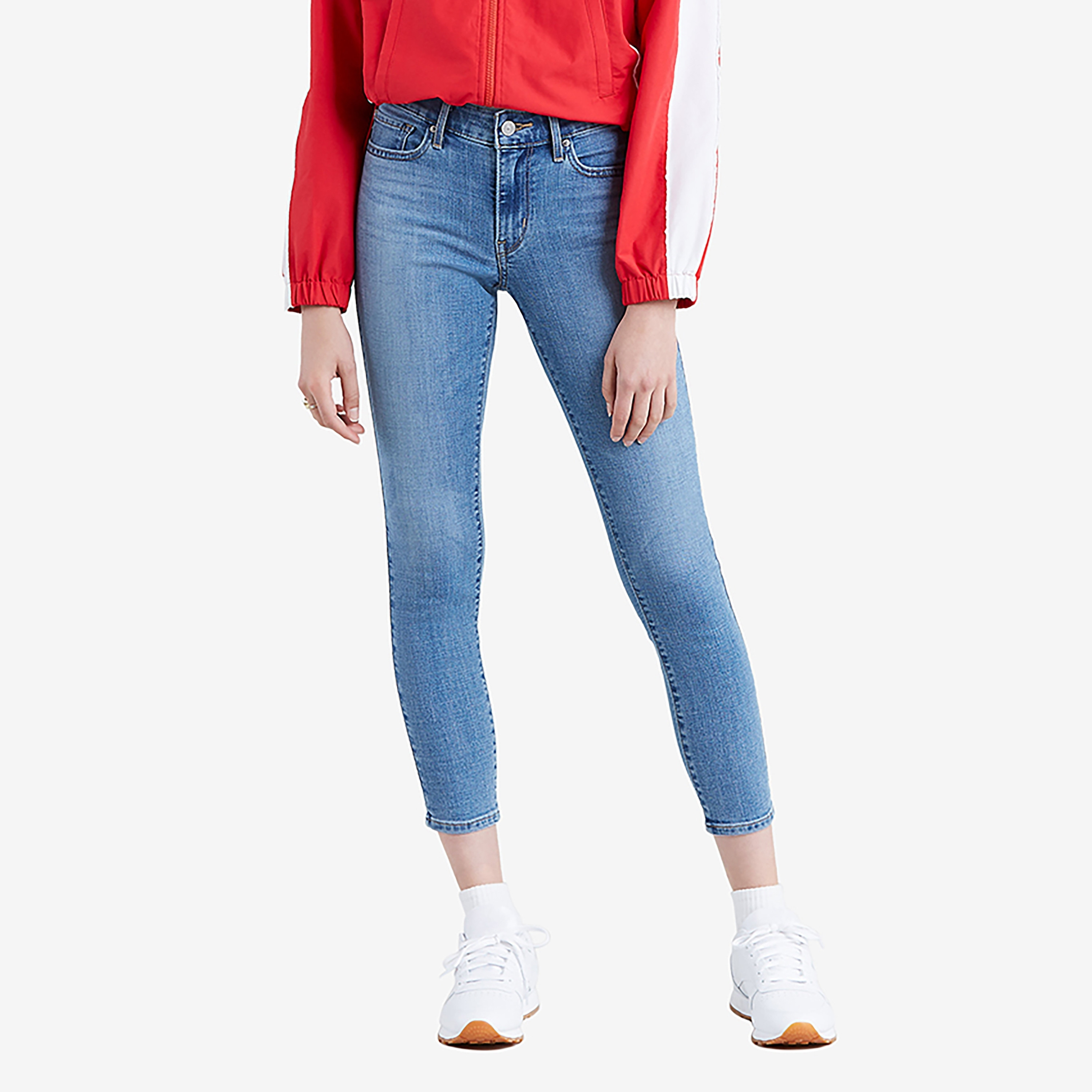 جينز نسائي من Levi's 711 ضيق باللون الأزرق العادي-women-clothing-bottoms-jeans-image-1