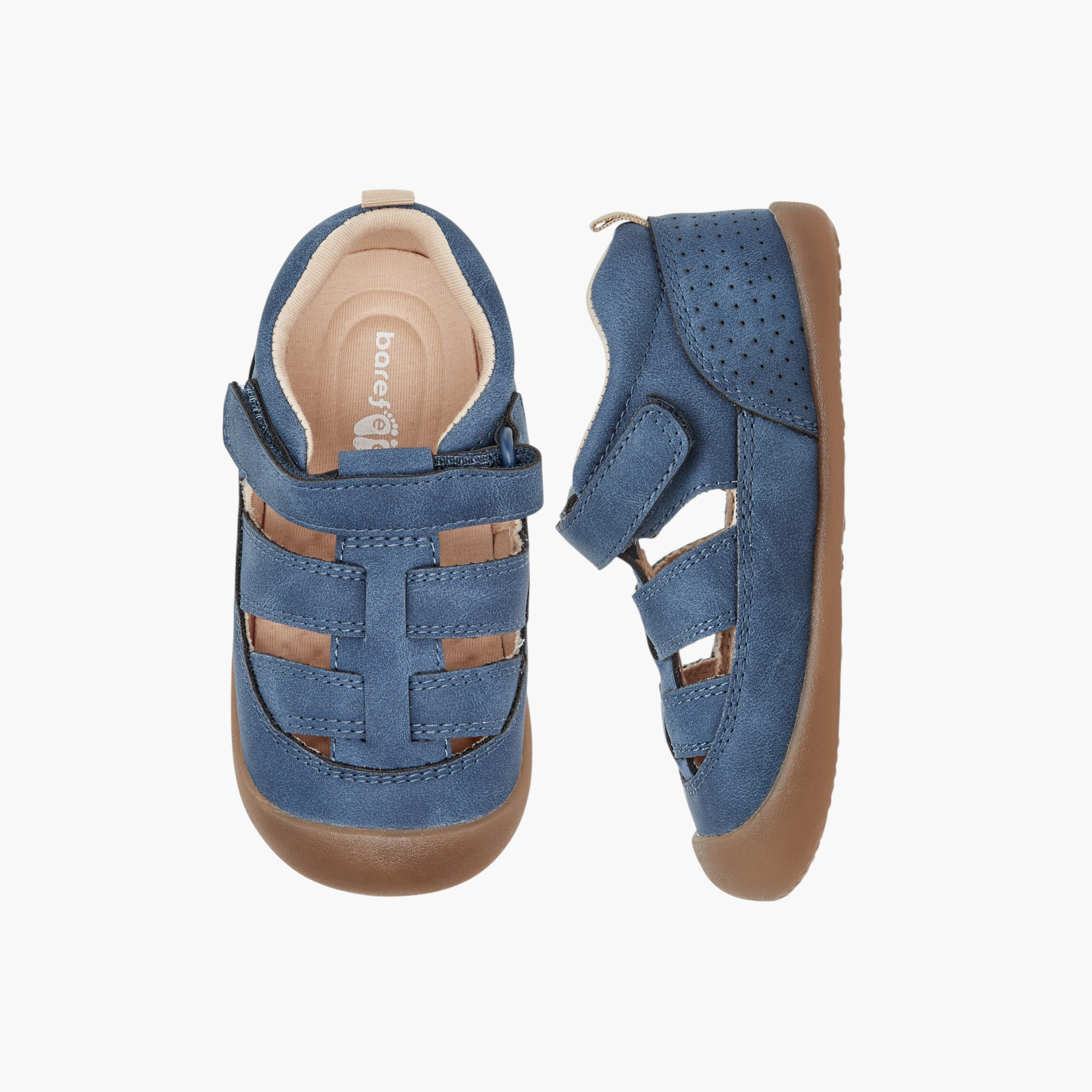 Barefeet Panelled Sandals with Hook and Loop Closure-boys-shoes-sandals-image-1