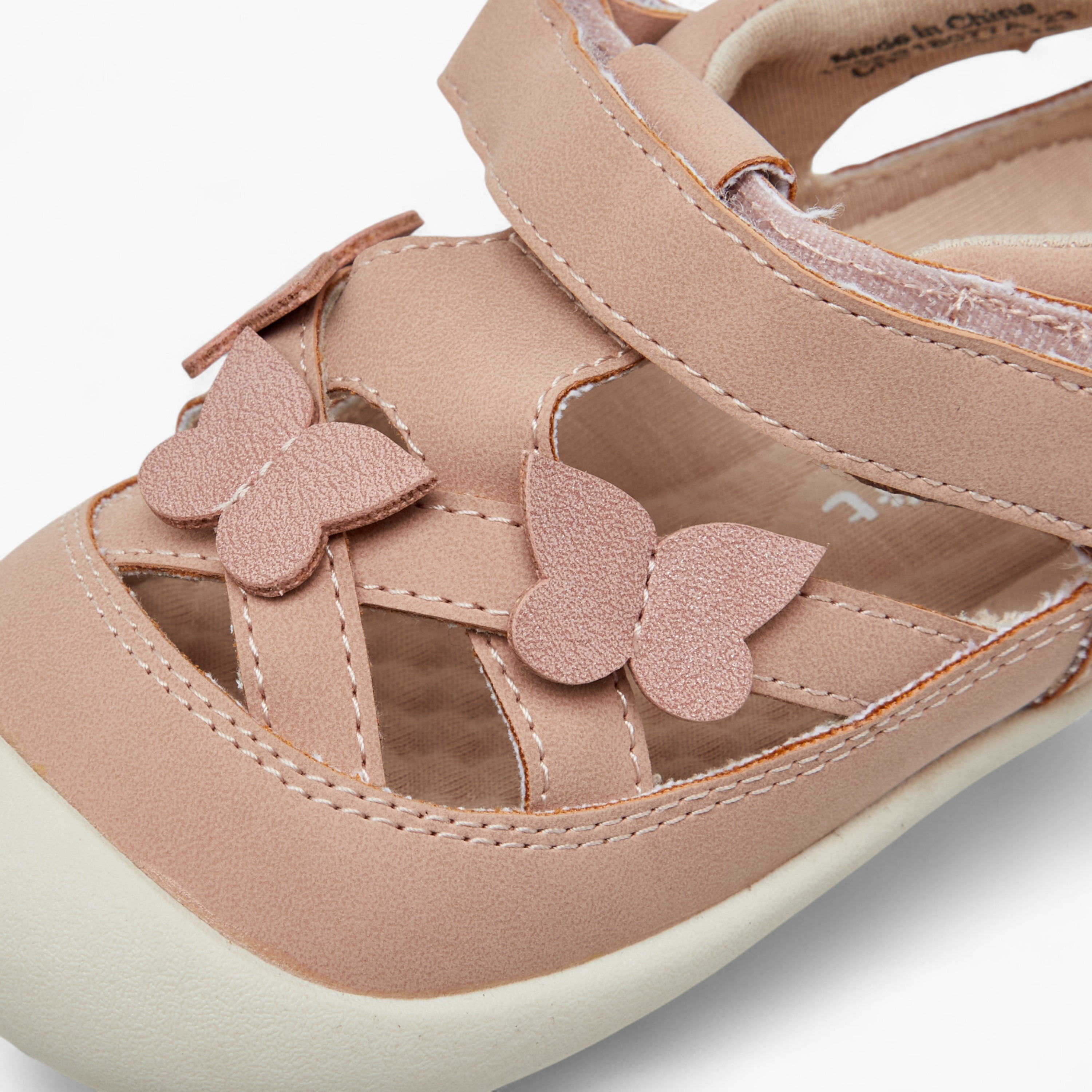 صندل بتزيينات فراشة وشريط إغلاق من بيرفيت-girls-shoes-sandals-image-4