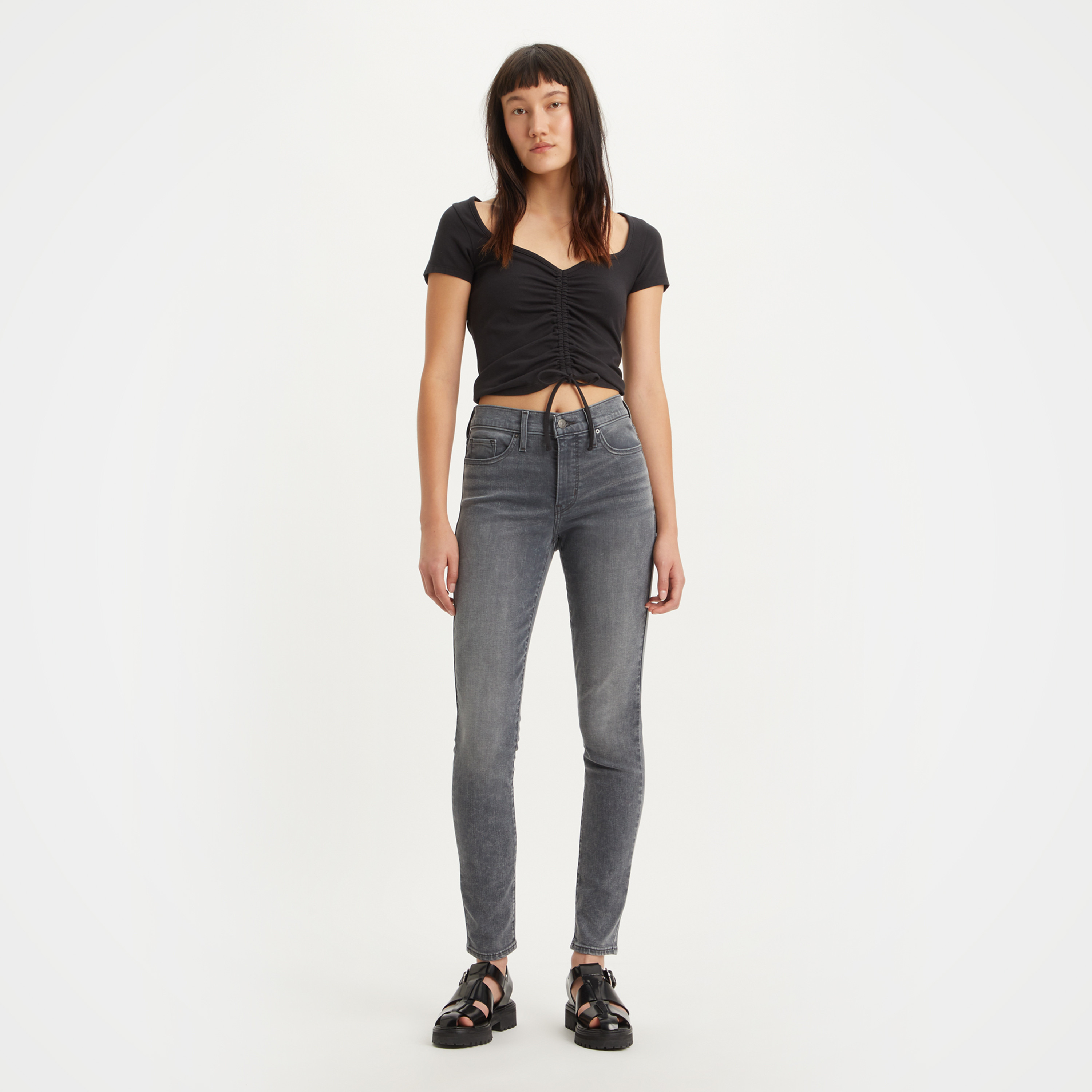 بنطال جينز ليفايس 311 بلون رمادي متوسط الارتفاع بقصة ضيقة-women-clothing-bottoms-jeans-image-4