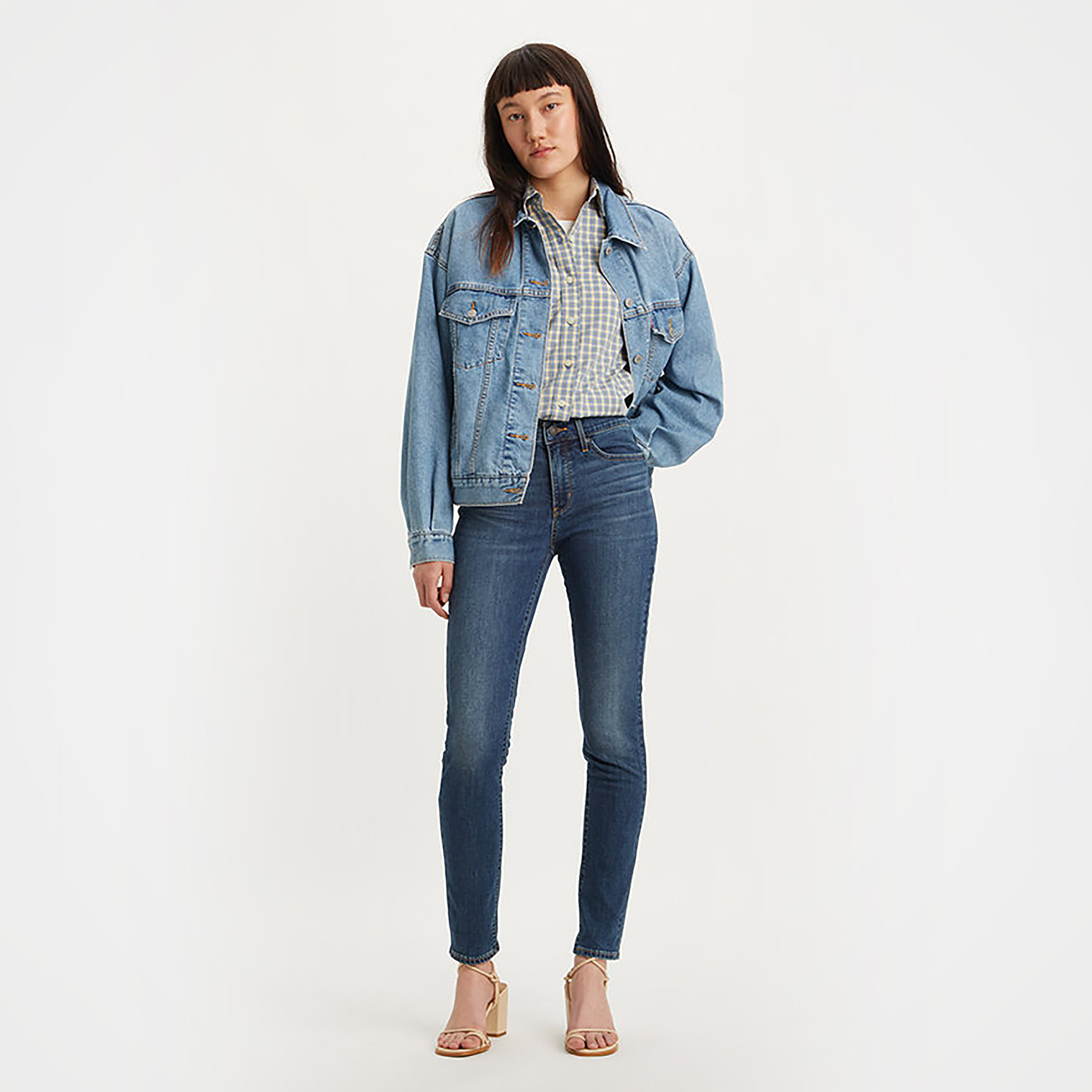 Levi's 311 Slim Fit Blue Plain Women's Jeans Inseam 30-women-clothing-jeans-image-2