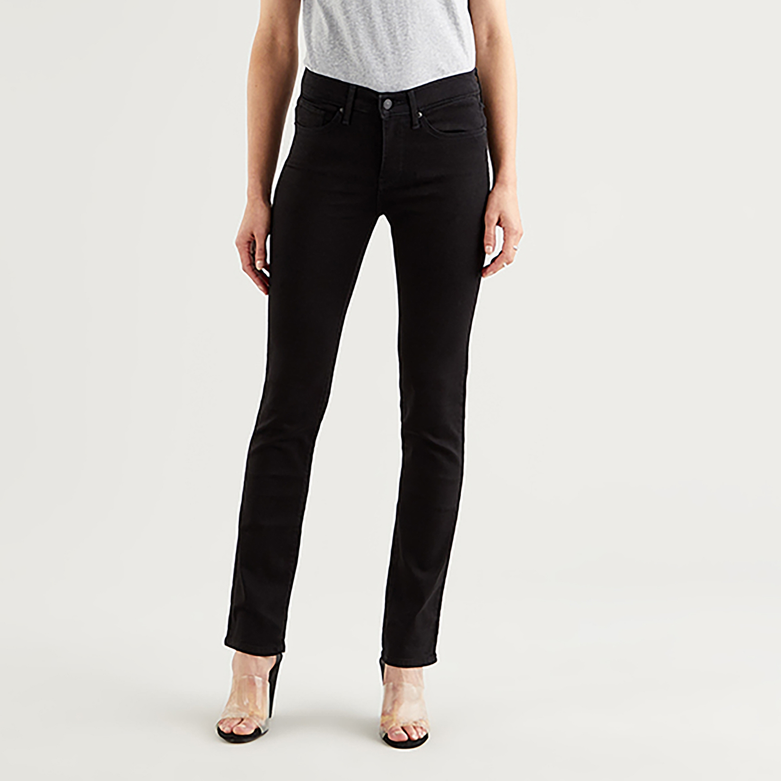 بنطال جينز نسائي أسود سادة مقاس 312 من Levi's-women-clothing-bottoms-jeans-image-1