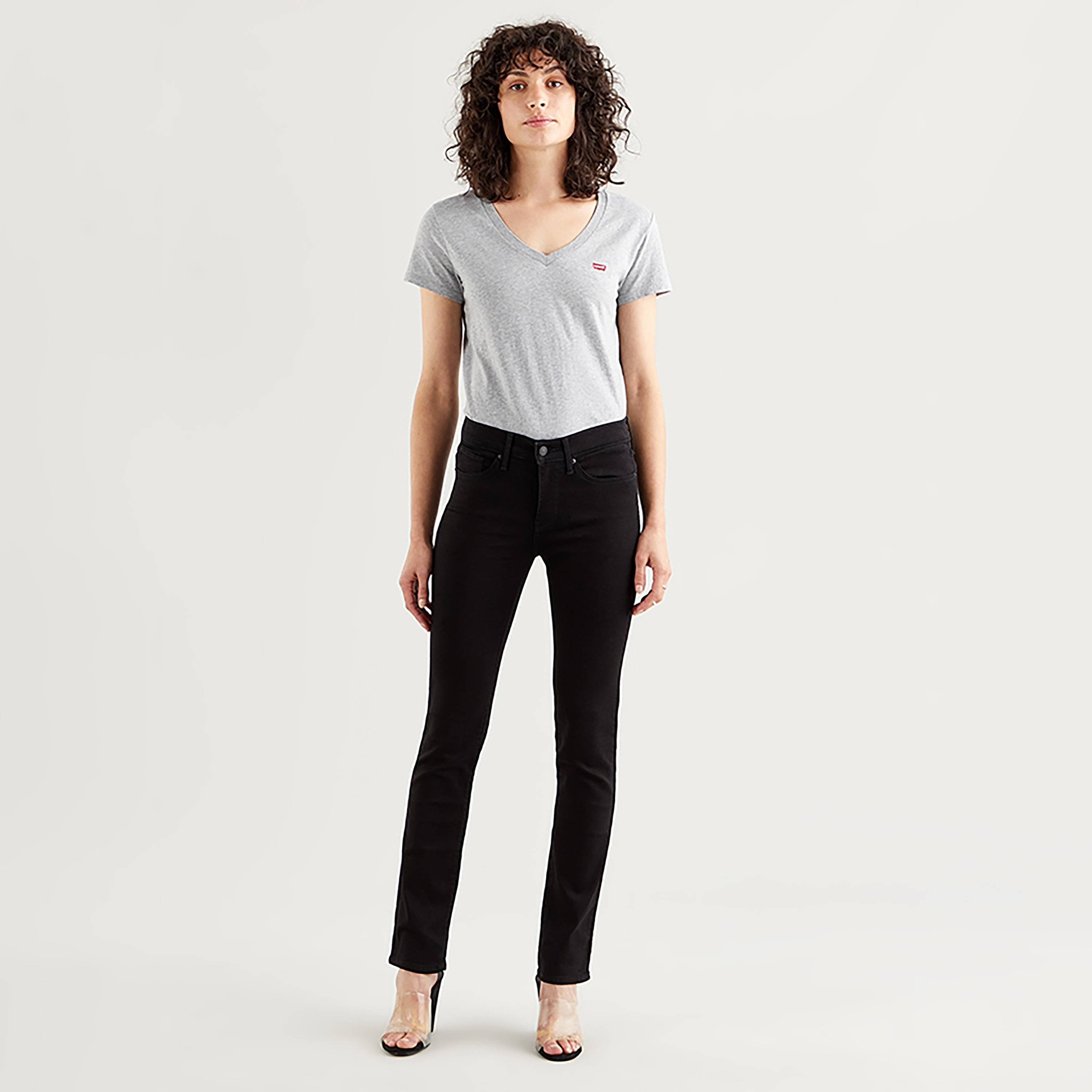 بنطال جينز نسائي أسود سادة مقاس 312 من Levi's-women-clothing-bottoms-jeans-image-2