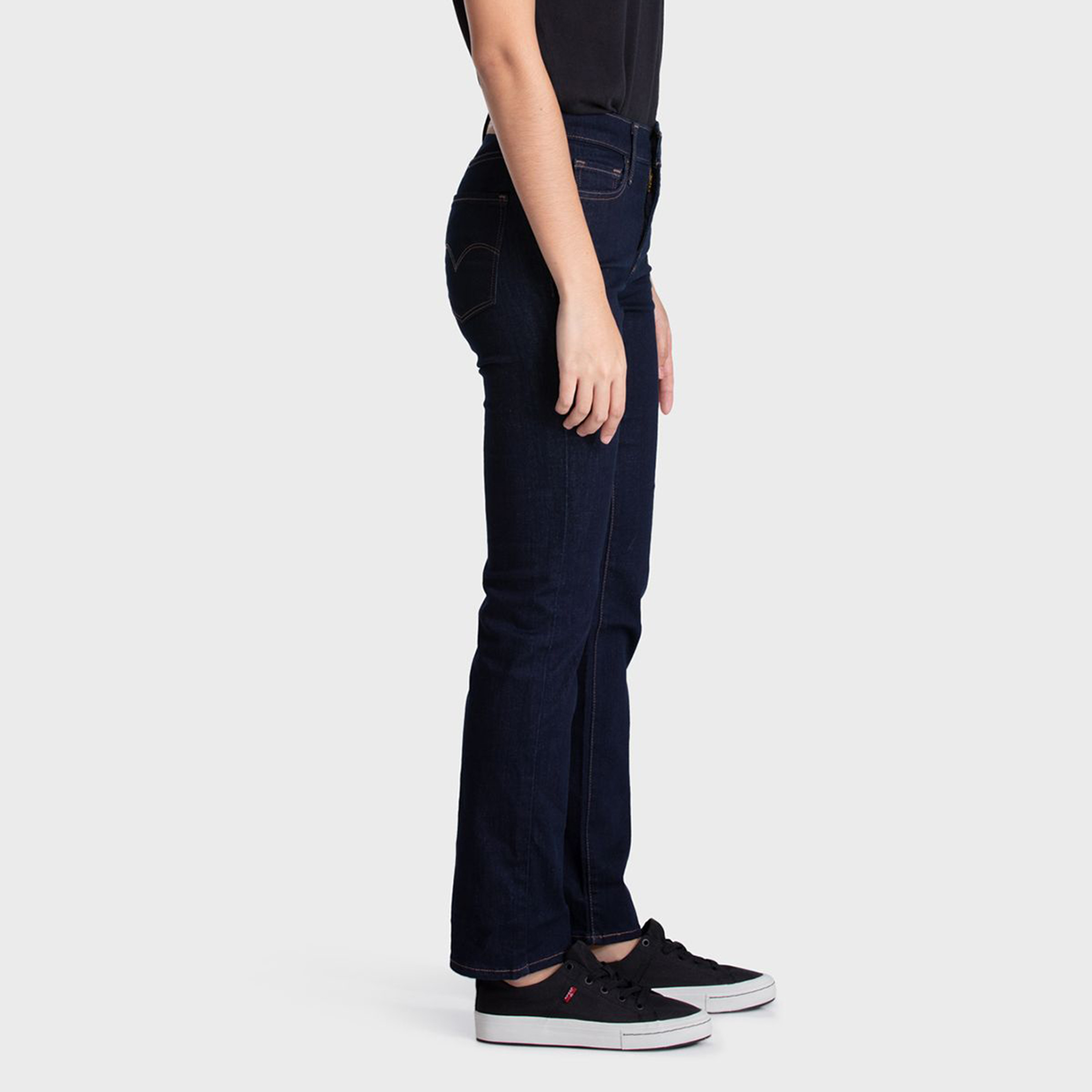 Levi's 314 Dark Blue Straight Fit Mid Rise Pocket Detail Jeans-women-clothing-bottoms-jeans-image-2