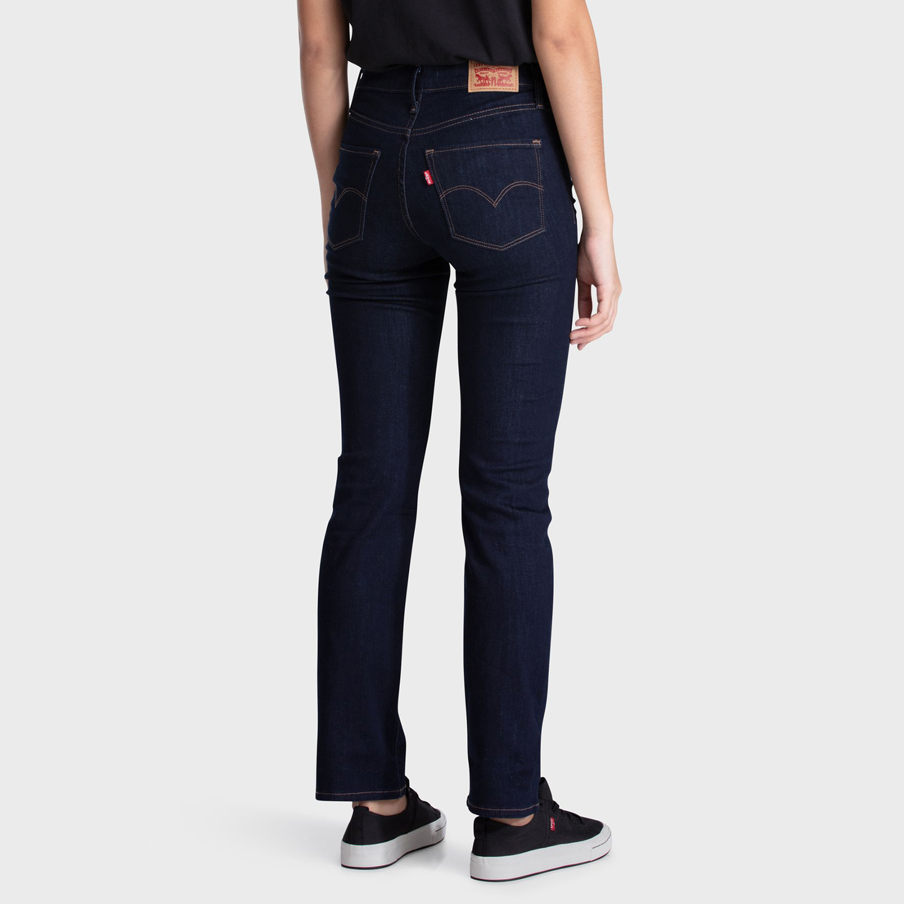Levi's 314 Dark Blue Straight Fit Mid Rise Pocket Detail Jeans-women-clothing-bottoms-jeans-image-3