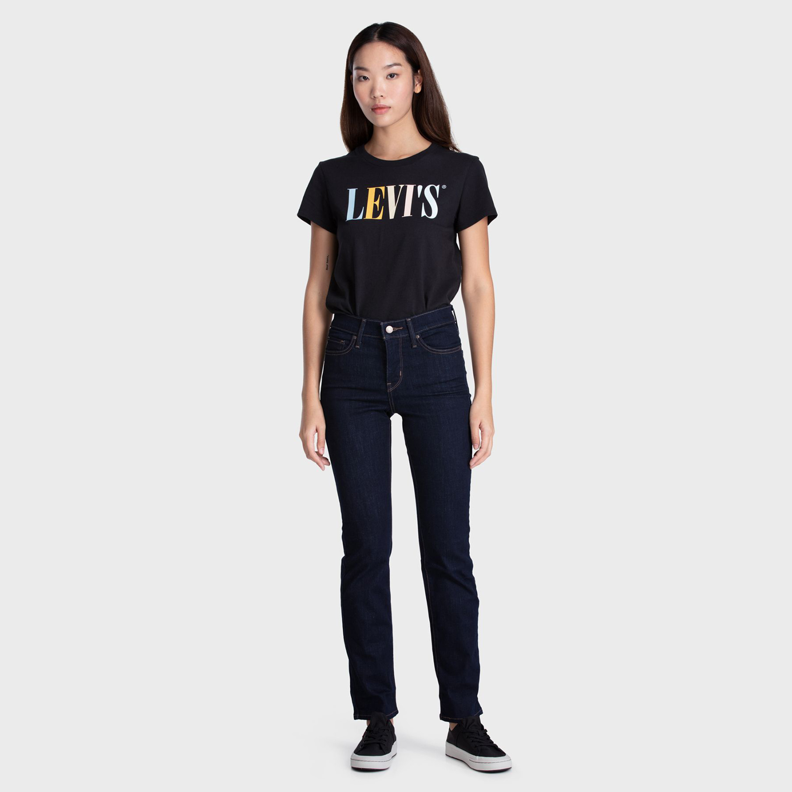 Levi's 314 Dark Blue Straight Fit Mid Rise Pocket Detail Jeans-women-clothing-bottoms-jeans-image-4
