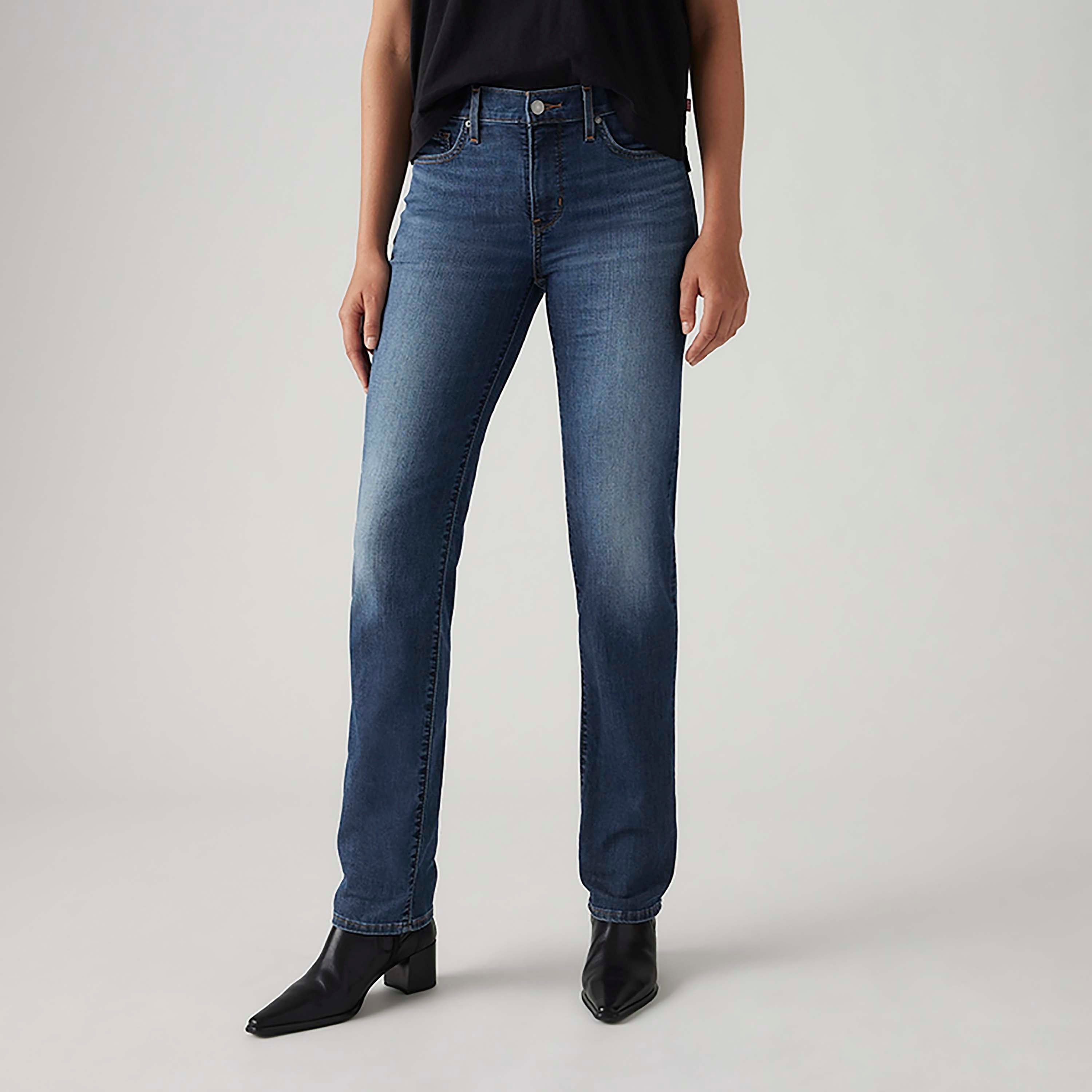 Levi's 314 Straight Fit Blue 5-Pocket Women's Jeans Inseam 30-women-clothing-bottoms-jeans-image-1