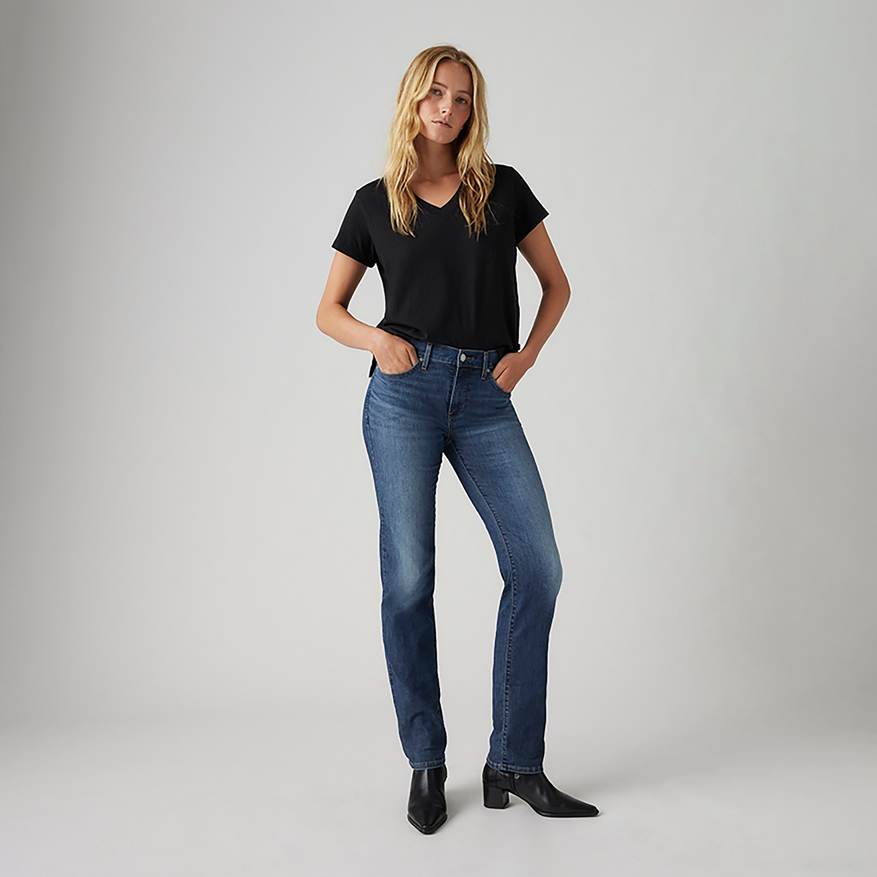 Levi's 314 Straight Fit Blue 5-Pocket Women's Jeans Inseam 30-women-clothing-bottoms-jeans-image-2