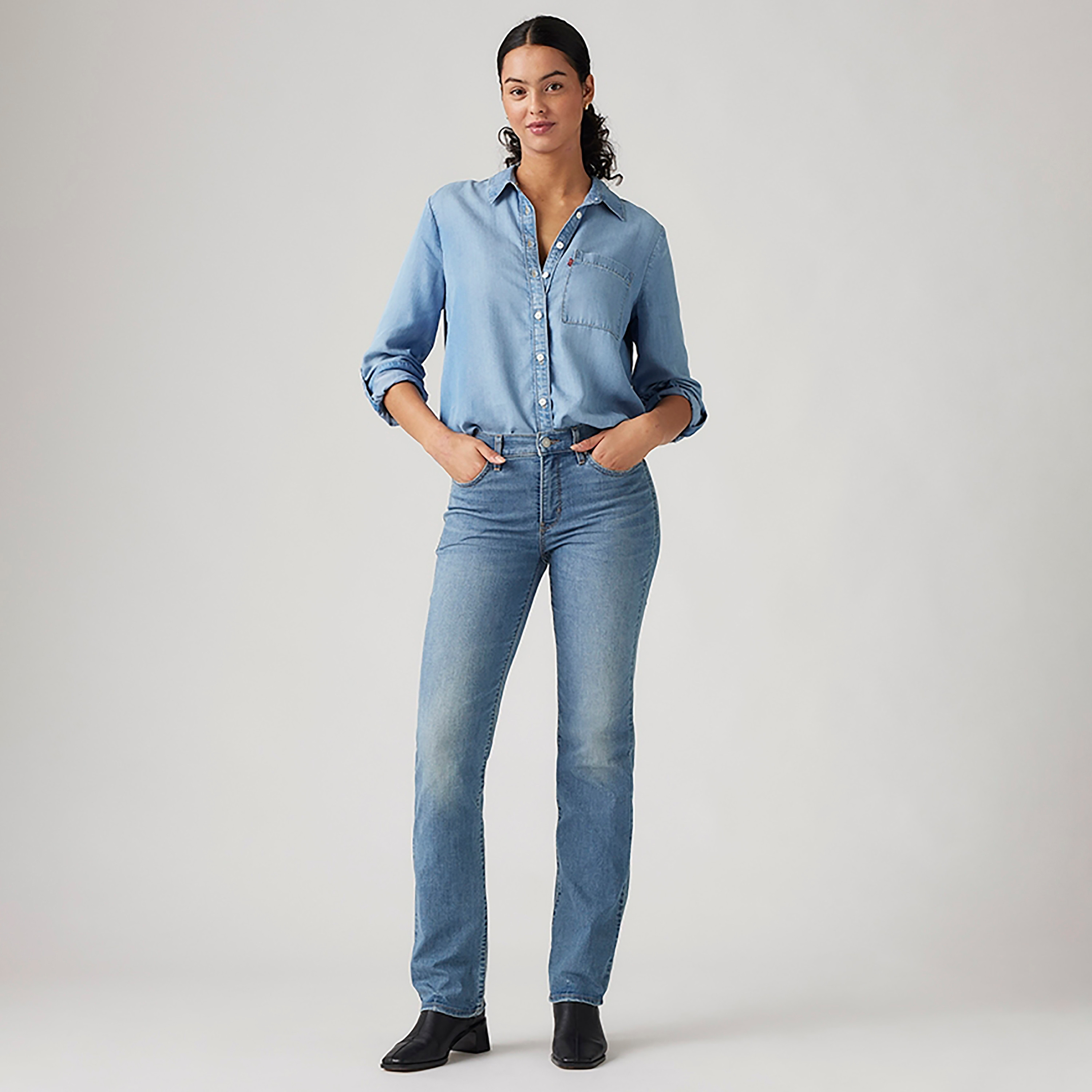 بنطلون جينز نسائي 314 بقصّة مستقيمة، أزرق، بخمسة جيوب، مقاس 30 من ليفايس-women-clothing-bottoms-jeans-image-2