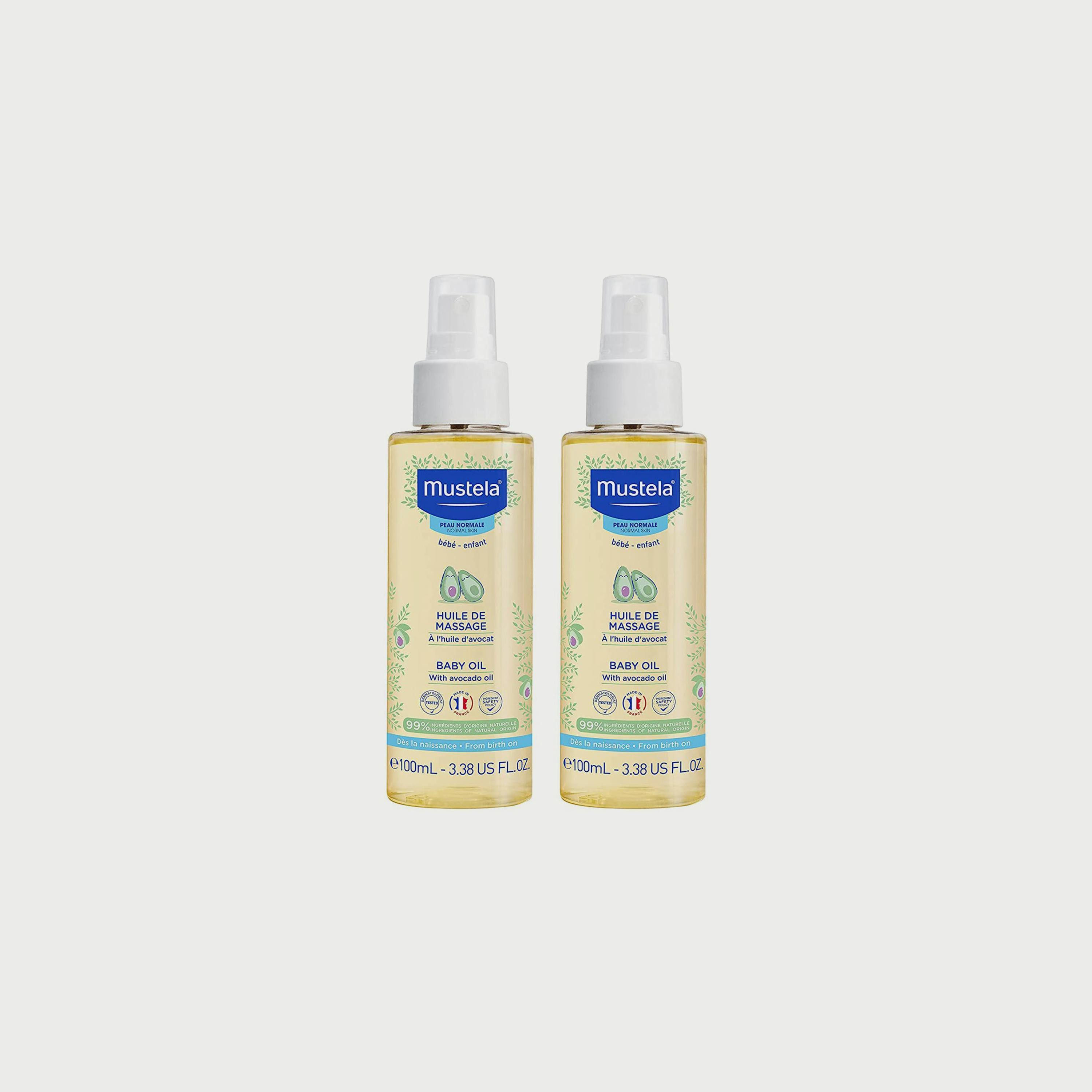 Mustela Pack of 2 Massage Oil - 100 ml-baby-bathandcare-hairbodyskincare-babyoil-image-1