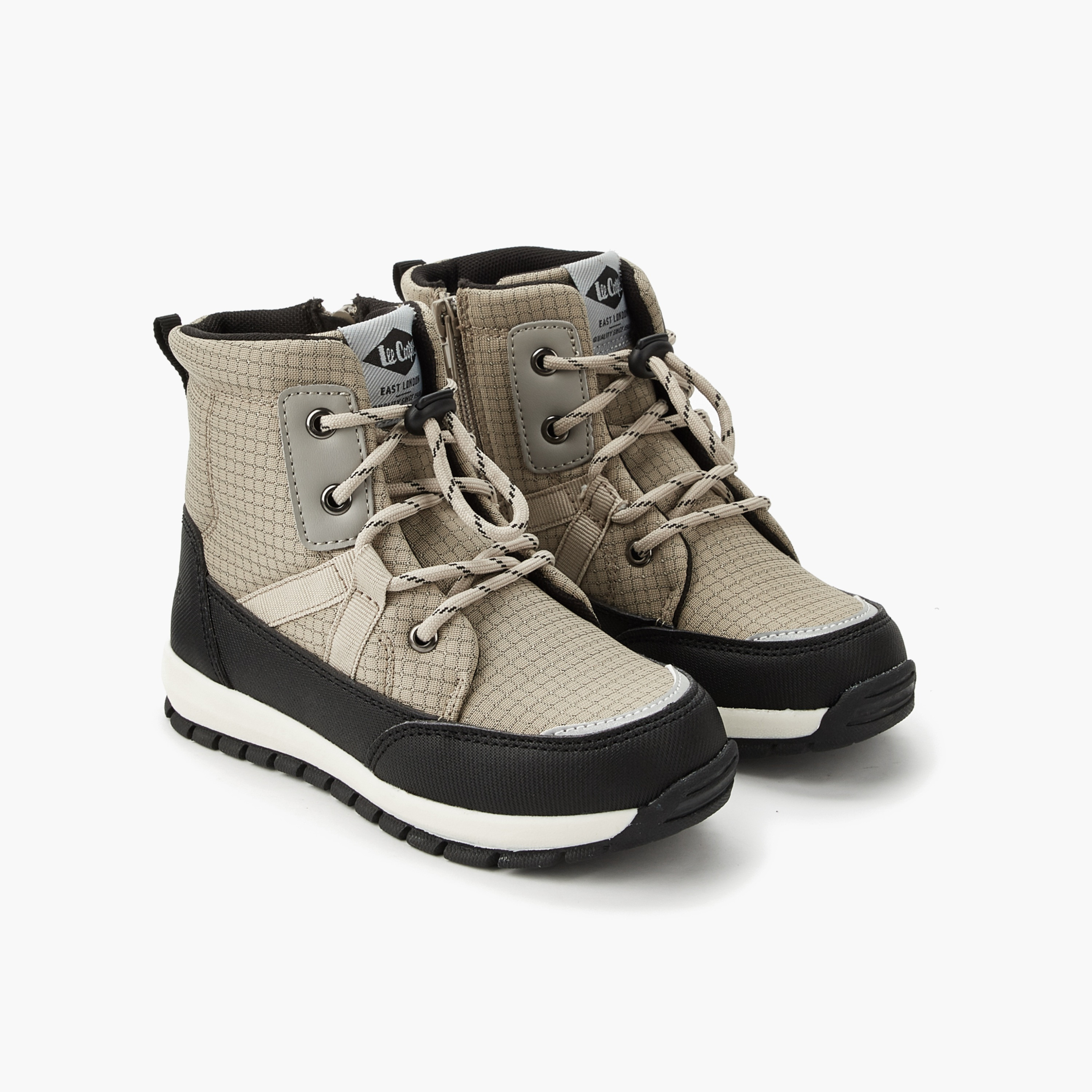 Lee Cooper Boys Checked Lace-Up Ankle Boots-boys-shoes-boots-image-1