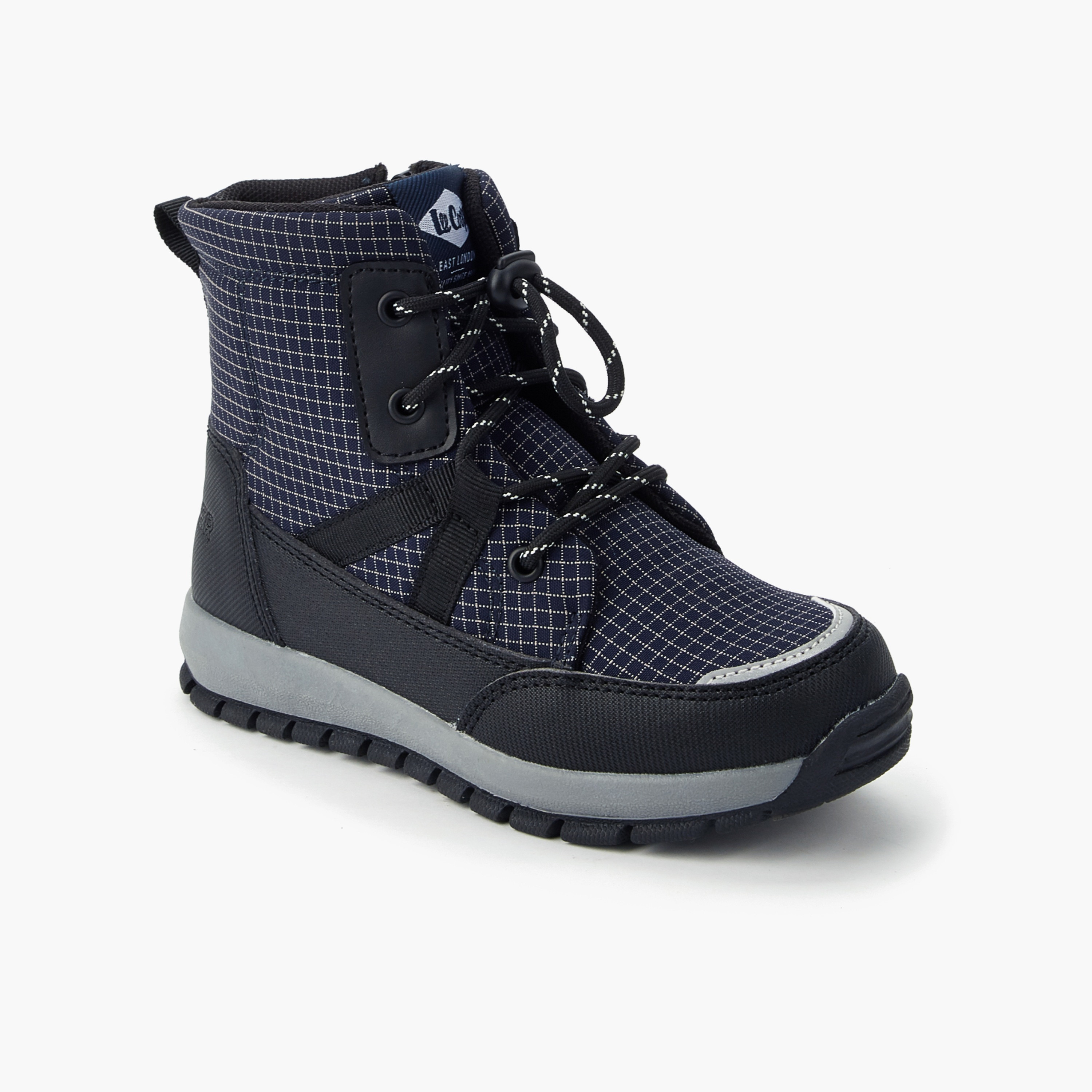 Lee Cooper Boys Checked Lace-Up Ankle Boots-boys-shoes-boots-image-2