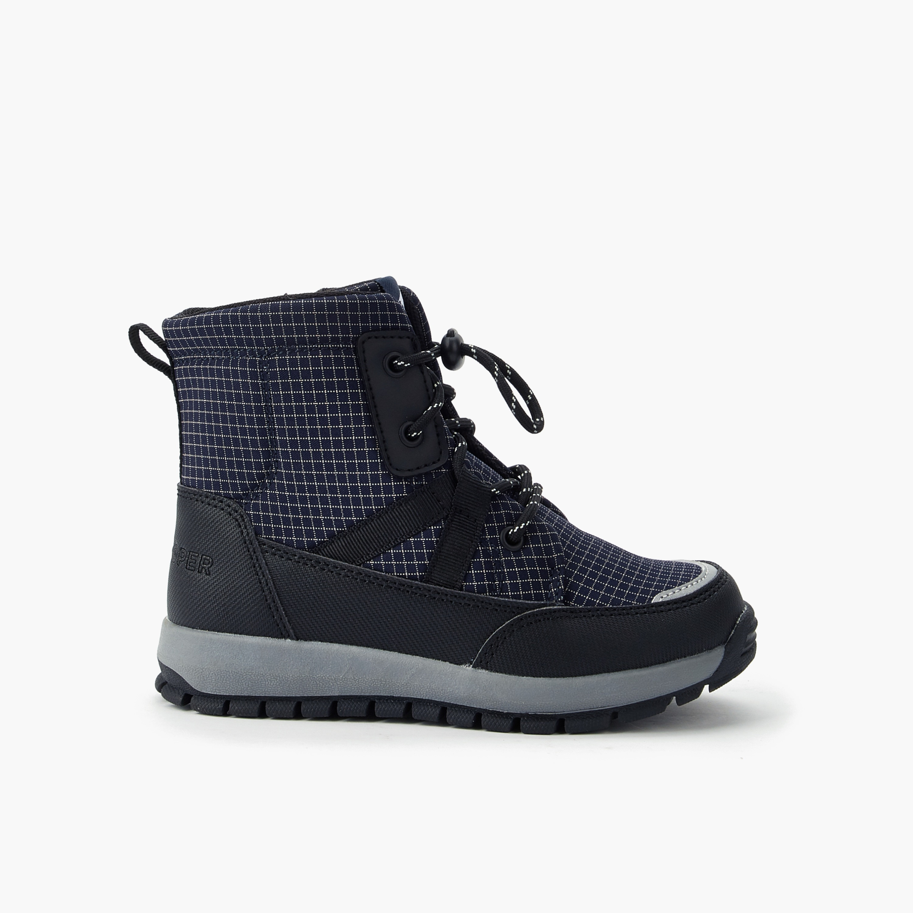 Lee Cooper Boys Checked Lace-Up Ankle Boots-boys-shoes-boots-image-3