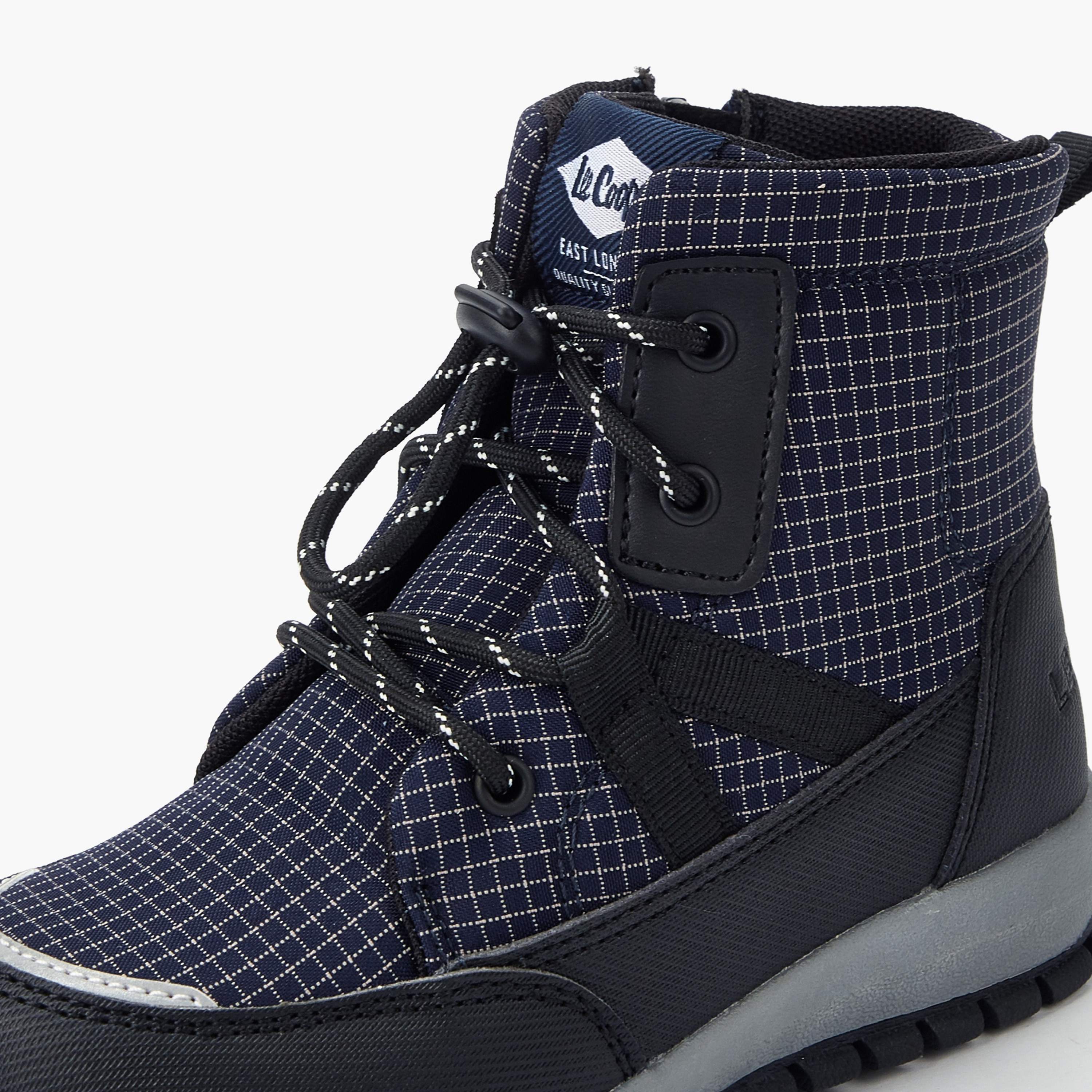 Lee Cooper Boys Checked Lace-Up Ankle Boots-boys-shoes-boots-image-4