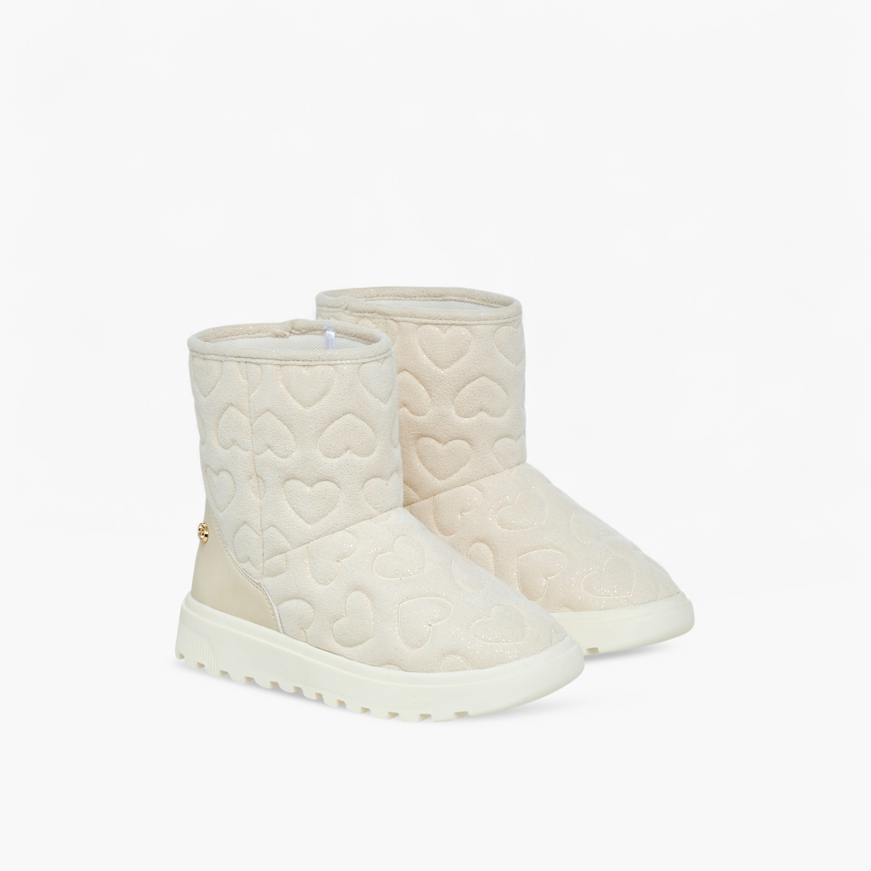 Celeste Girls' Heart Embossed Slip-On Ankle Boots-girls-shoes-boots-image-1
