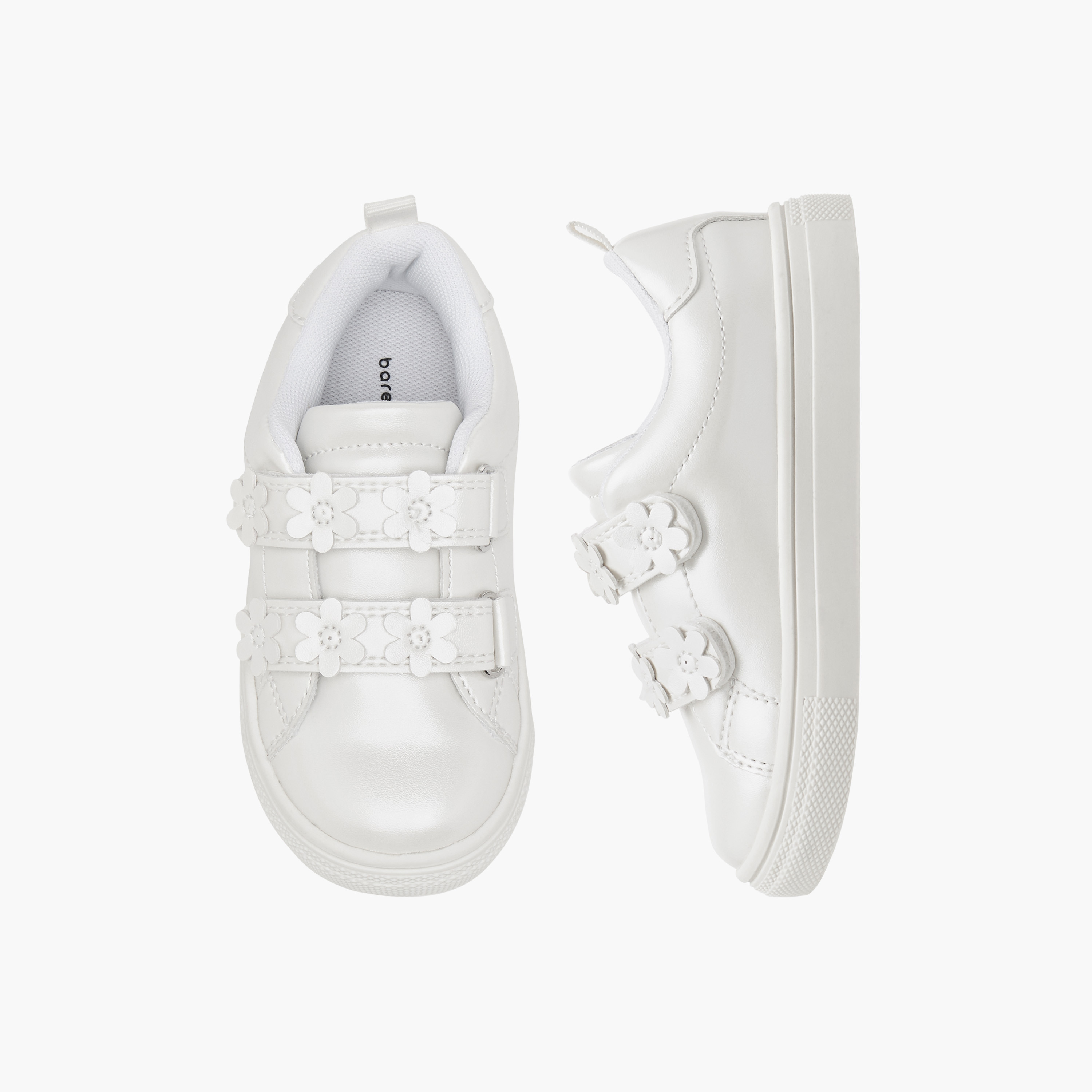 حذاء سنيكرز بشريط إغلاق لاصق وزخارف زهور من بيرفيت-girls-shoes-sneakers-image-1