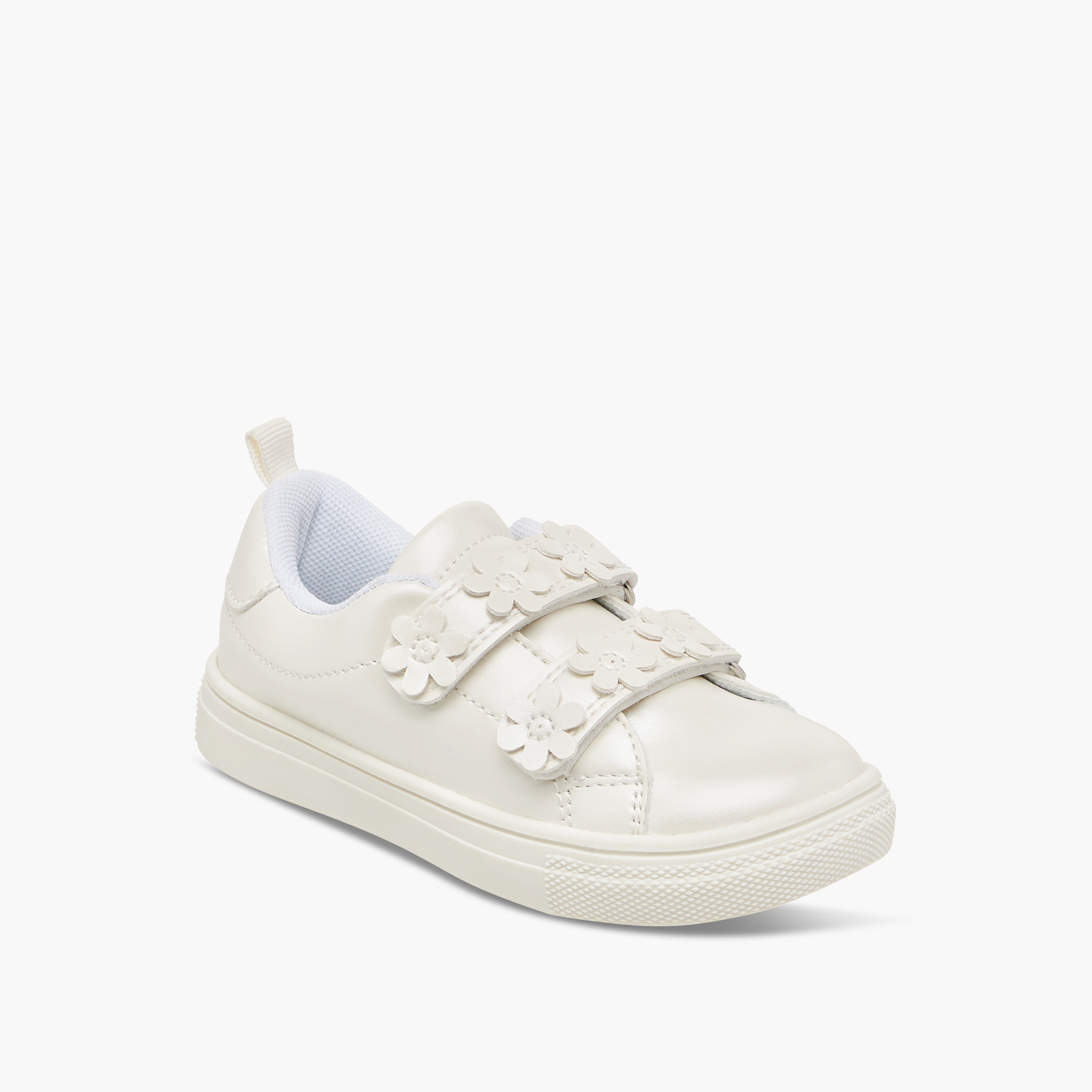 حذاء سنيكرز بشريط إغلاق لاصق وزخارف زهور من بيرفيت-girls-shoes-sneakers-image-2