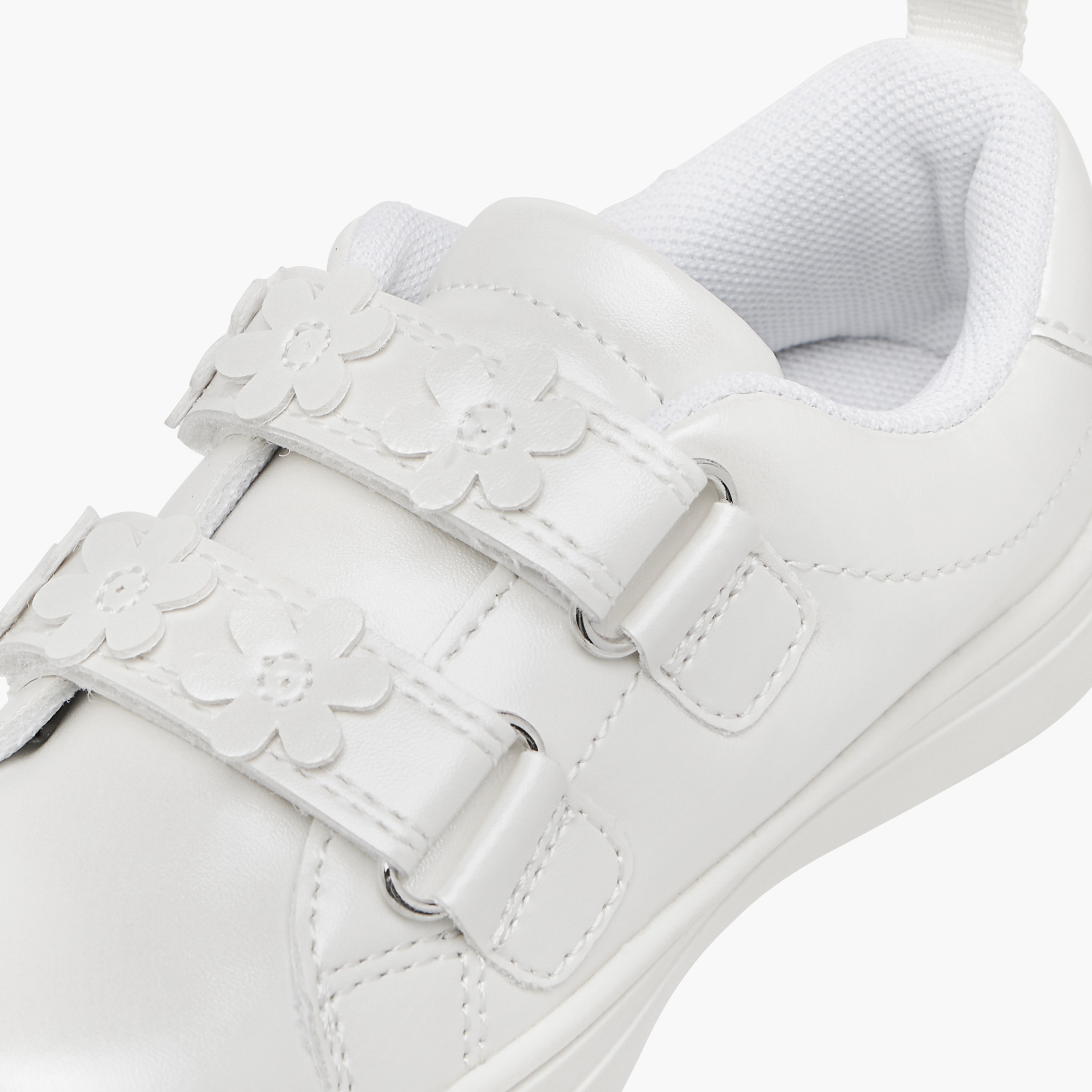 حذاء سنيكرز بشريط إغلاق لاصق وزخارف زهور من بيرفيت-girls-shoes-sneakers-image-4