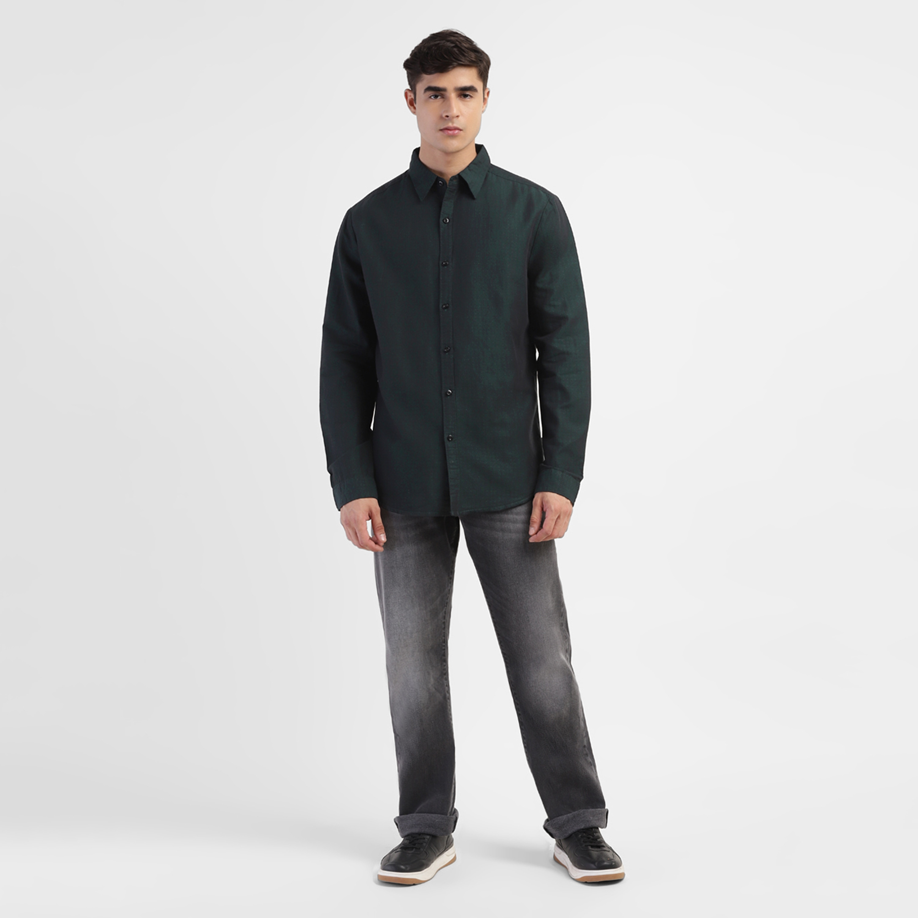 Levi's Self Design Spread Collar Long Sleeves Shirt-men-clothing-shirts-image-2