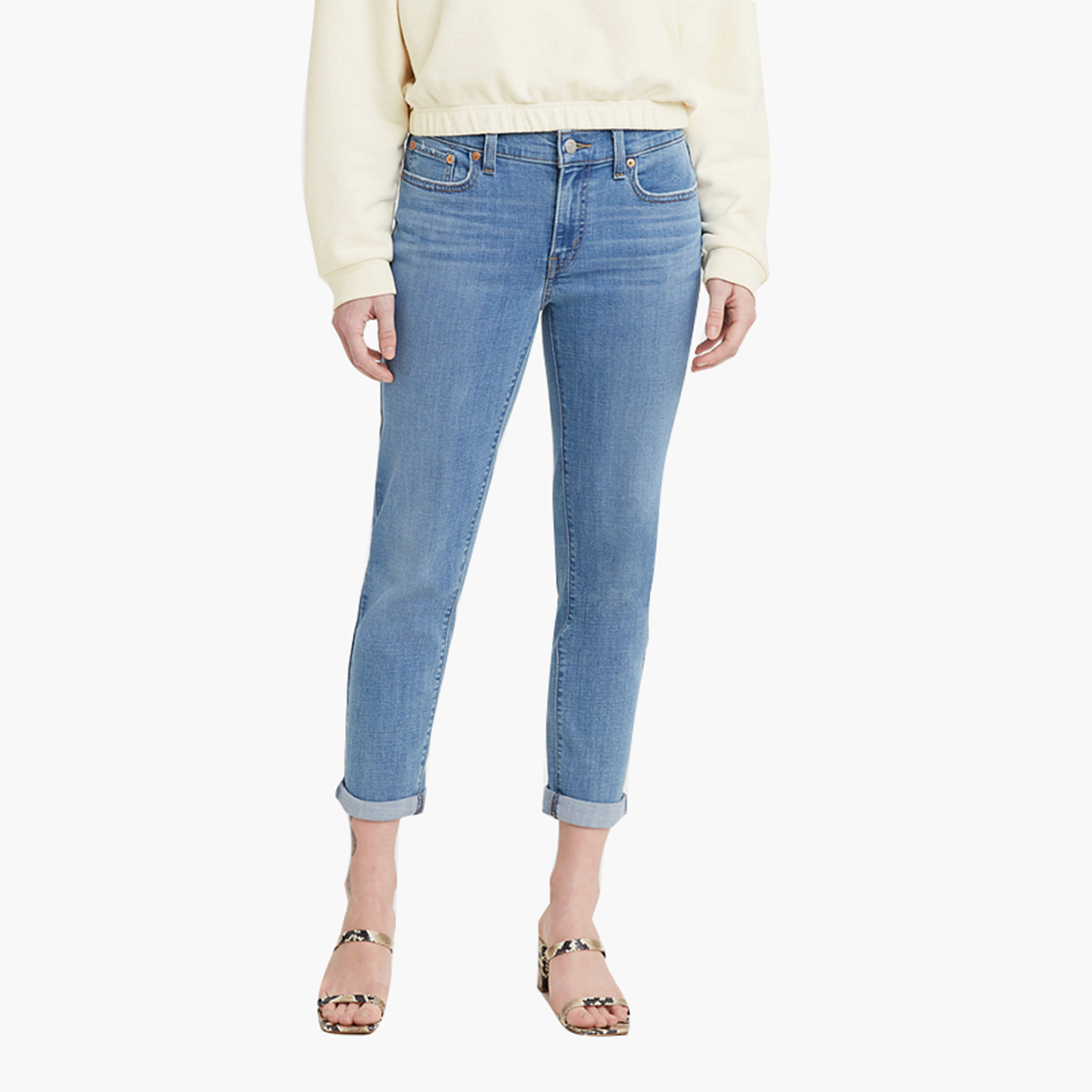 جينز حريمي بقصة "بوي فريند" مغسول باللون الأزرق مقاس 30 من ليفايس.-women-clothing-bottoms-jeans-image-1
