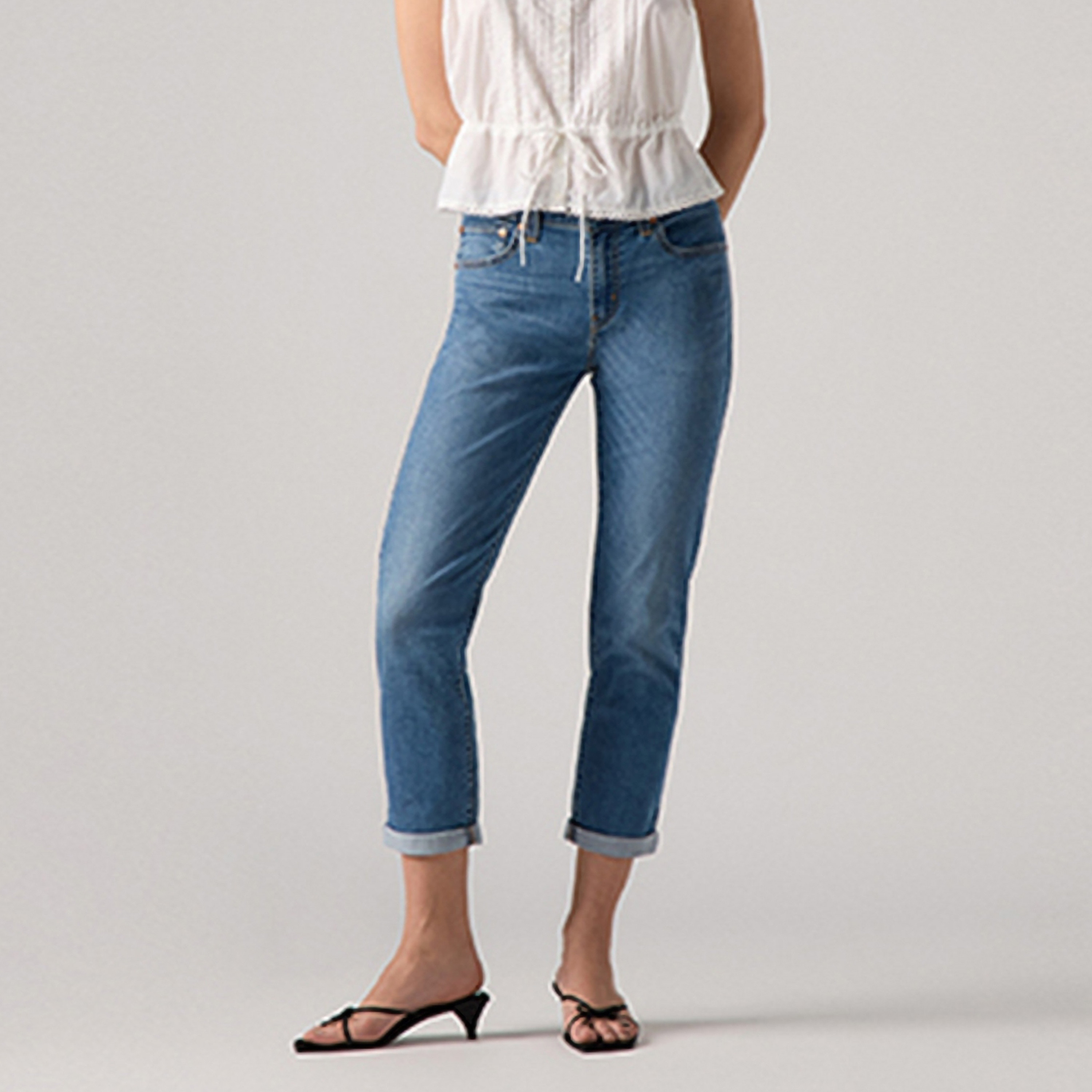 Levi's Boyfriend Fit Blue 5-Pockets Women's Jeans Inseam 30-women-clothing-bottoms-jeans-image-1