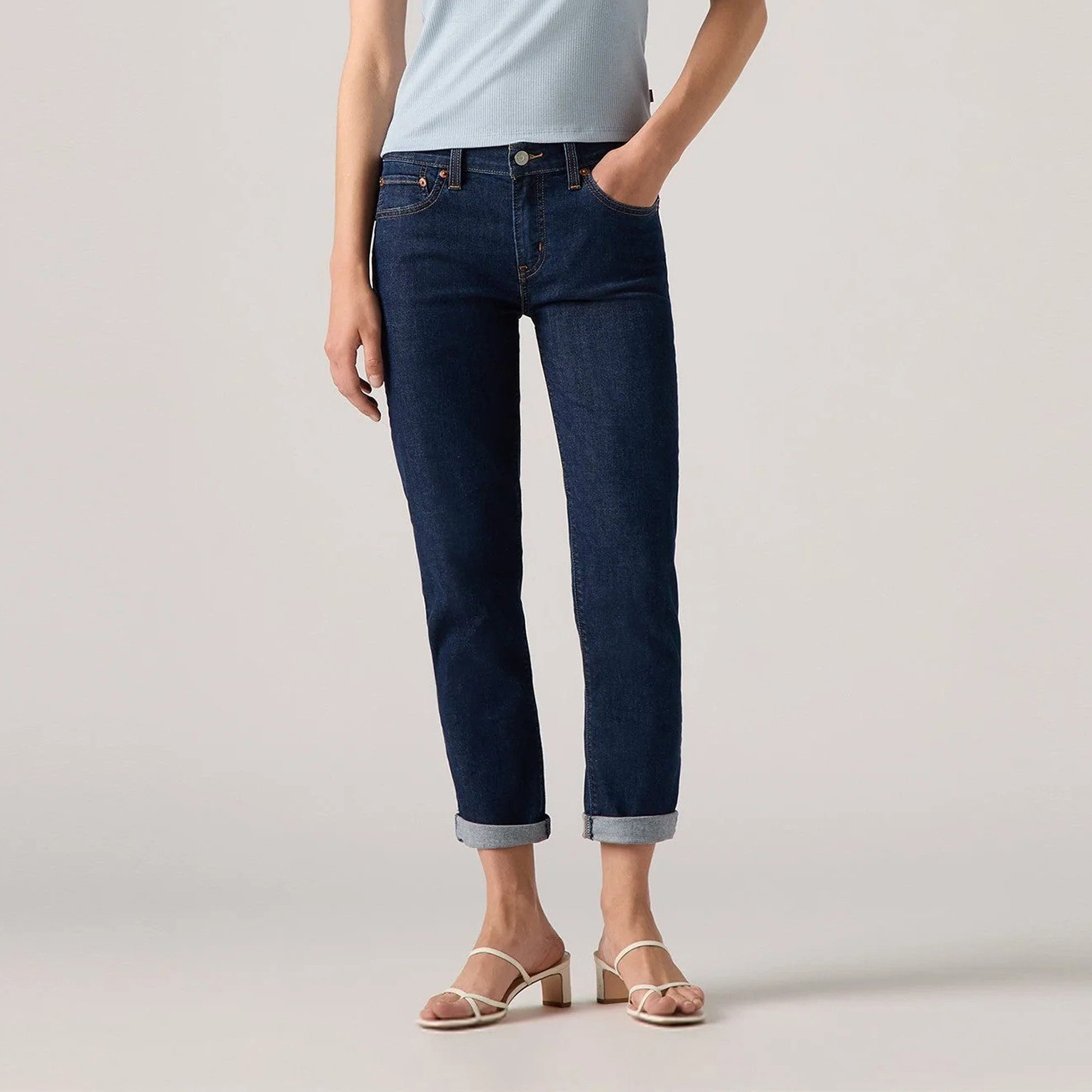 Levi's Tapered Fit Blue 5-Pocket Women's Jeans Inseam 30-women-clothing-bottoms-jeans-image-1