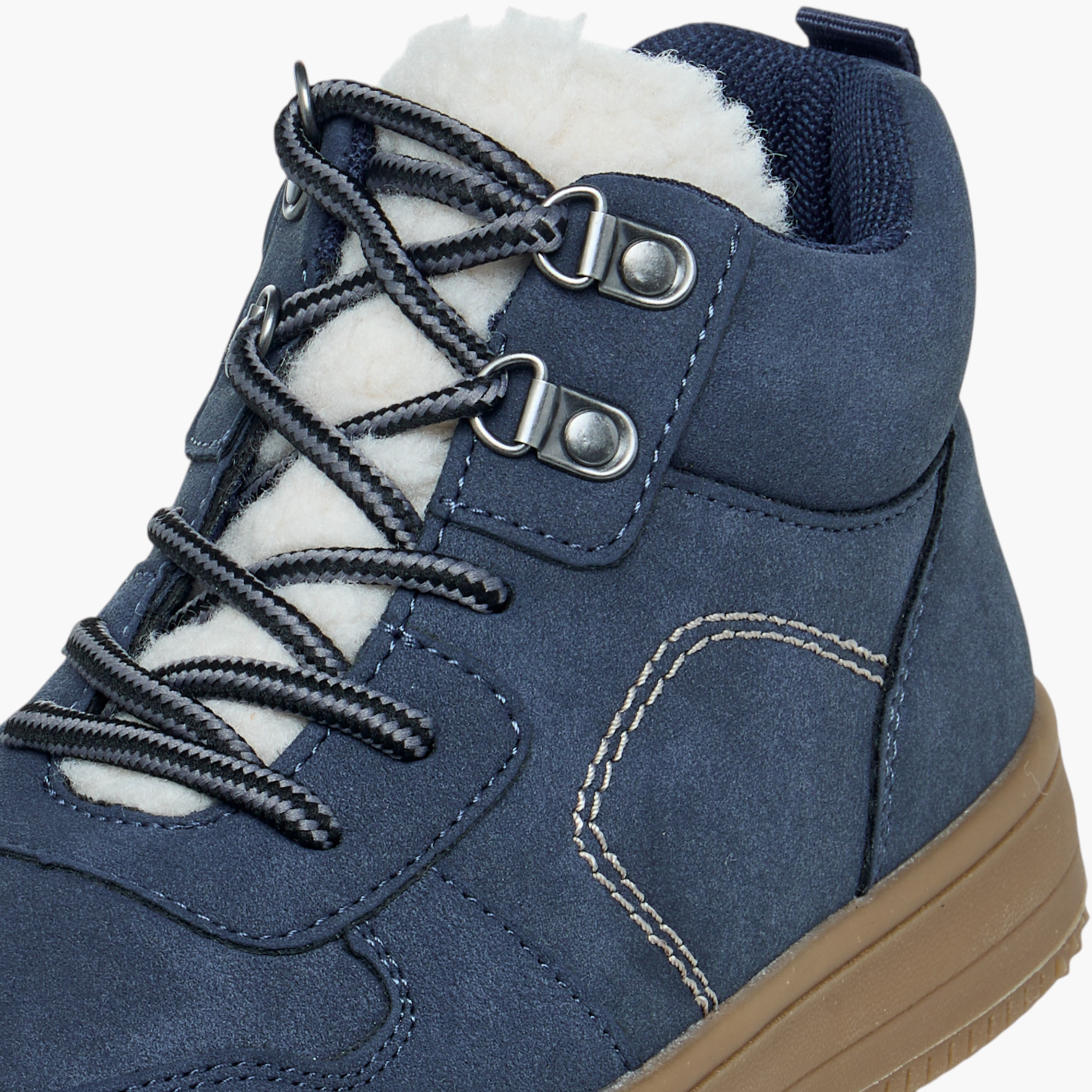 Mister Duchini Stitch Detail Ankle Boots with Lace-Up Closure-boys-shoes-boots-image-4