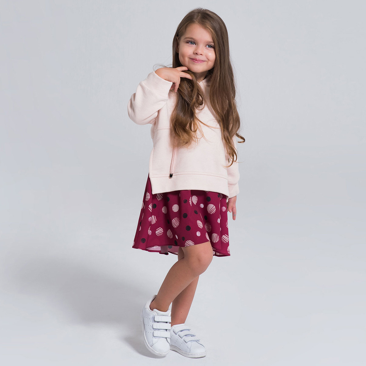 فستان بقبعة برباط وأكمام طويلة من إليجانزا-girls-clothing-dressesandjumpsuits-image-1