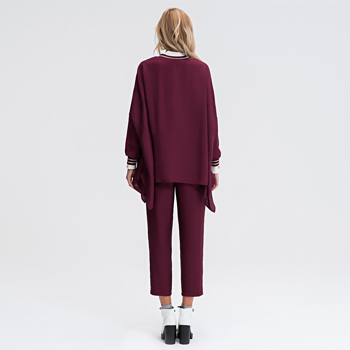 Anotah Solid Mid-Rise Trousers with Drawstring Closure-women-clothing-bottoms-trousers-image-4