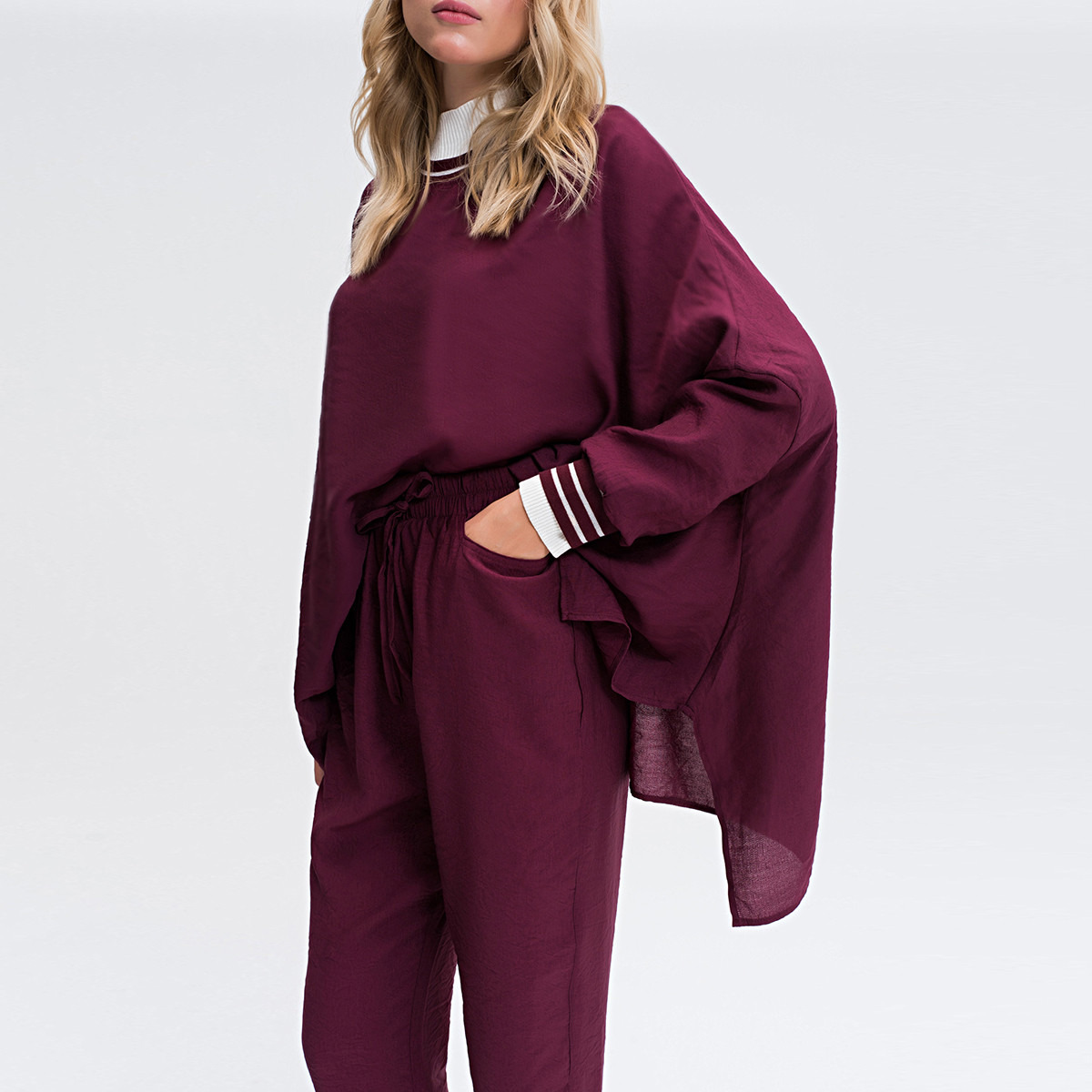 Anotah Solid Mid-Rise Trousers with Drawstring Closure-women-clothing-bottoms-trousers-image-5