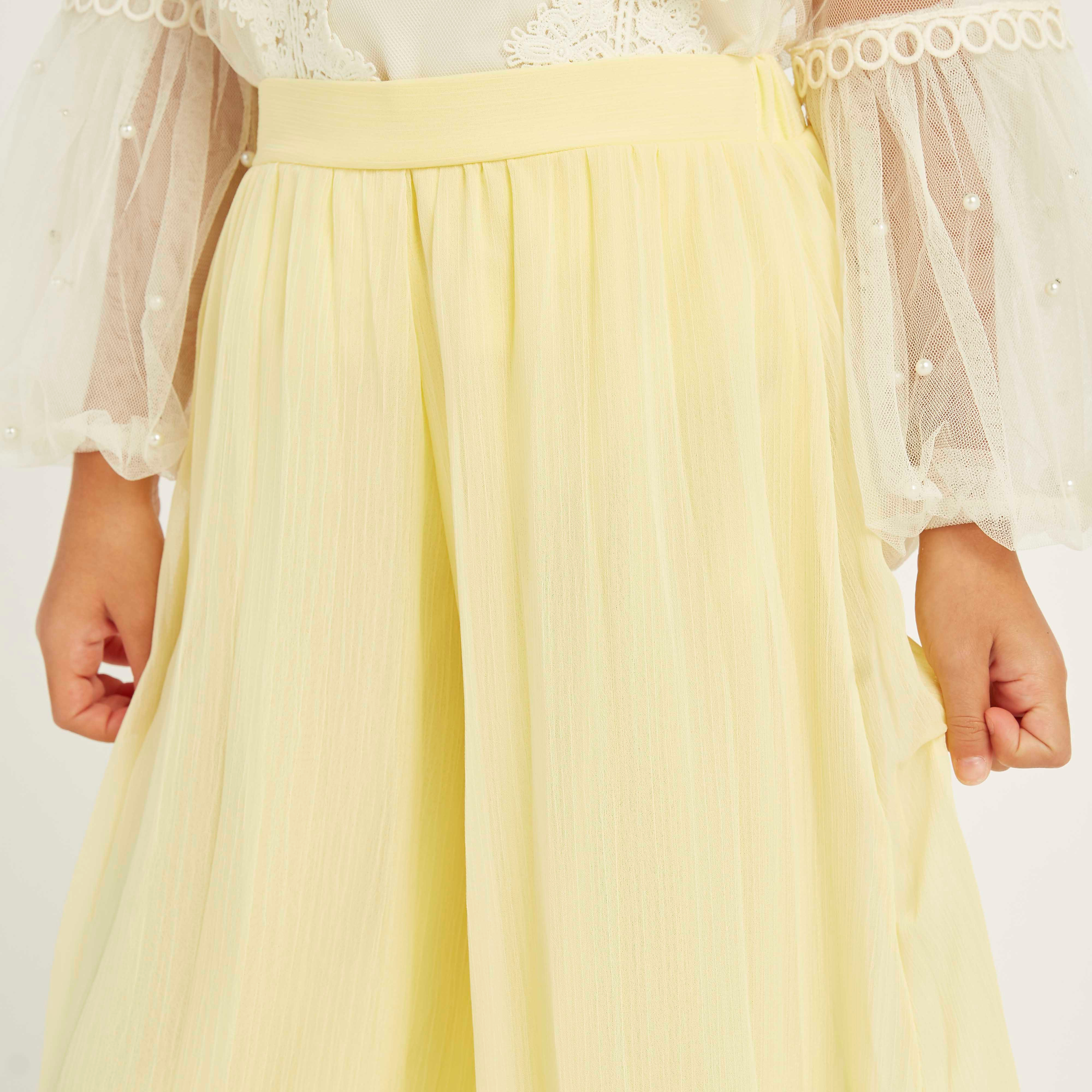 Anotah Textured Palazzo with Semi Elasticated Waistband-girls-clothing-bottoms-jeansandjeggings-image-3