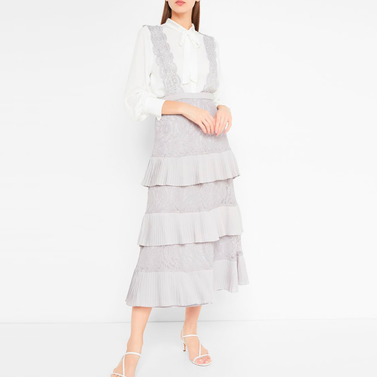 فستان طويل بتفاصيل دانيتل وكشكش من أنوتاه-women-clothing-dresses-image-1