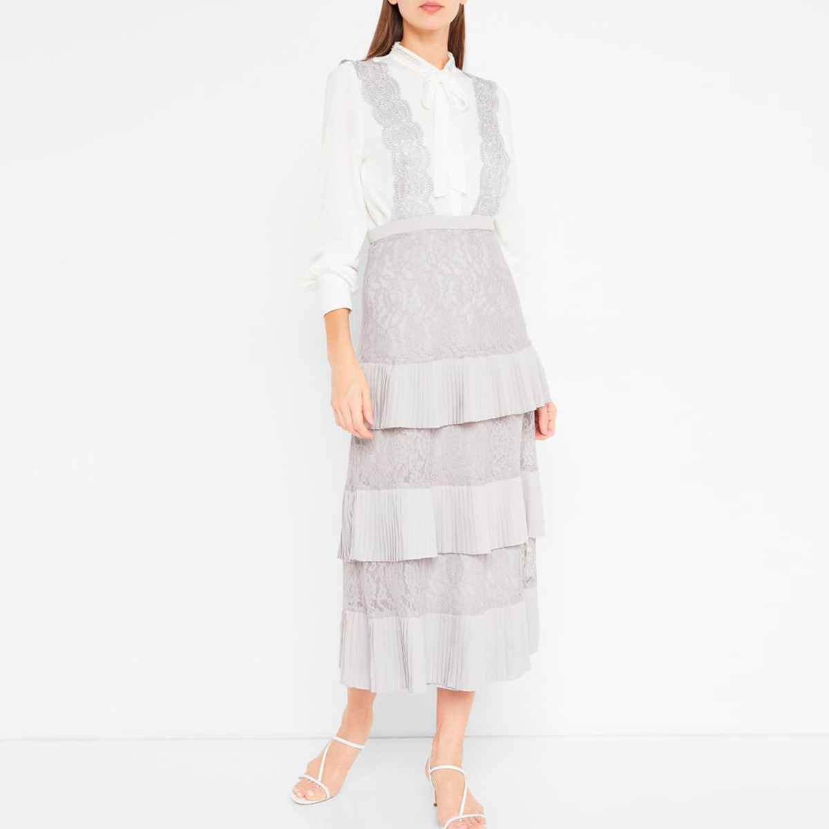 فستان طويل بتفاصيل دانيتل وكشكش من أنوتاه-women-clothing-dresses-image-2