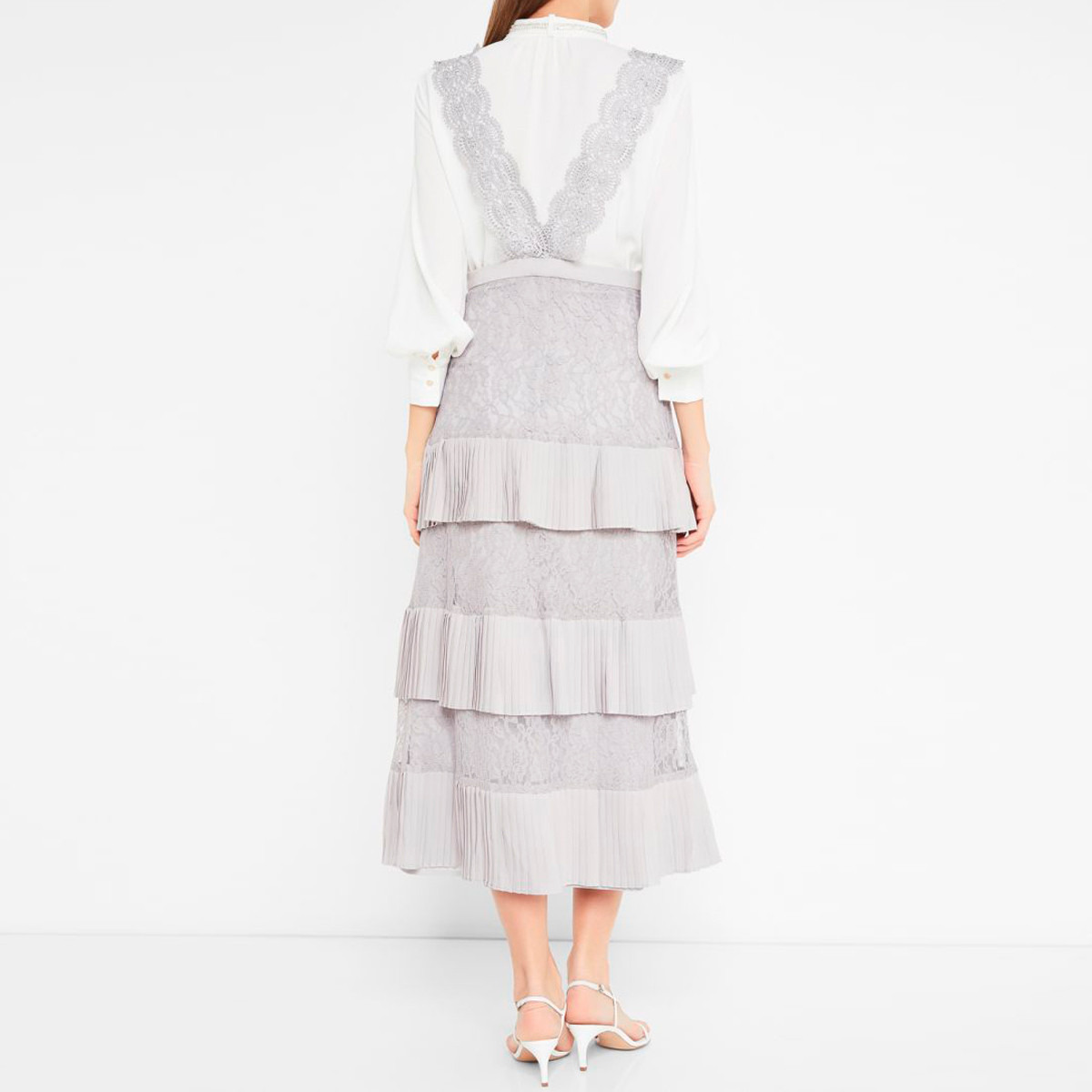 فستان طويل بتفاصيل دانيتل وكشكش من أنوتاه-women-clothing-dresses-image-3