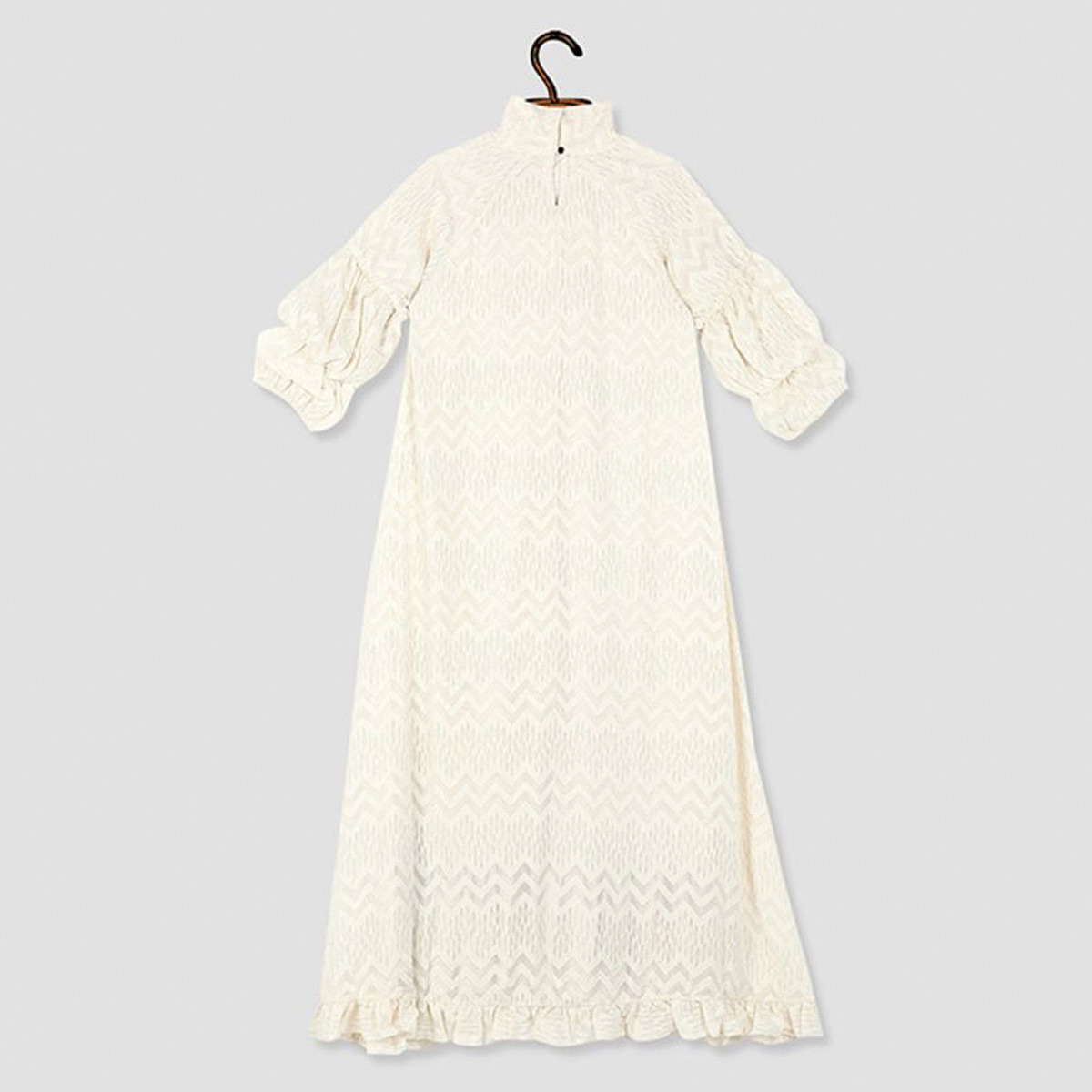 Anotah Textured Dress with High Neck and Applique Detail-girls-clothing-dressesandjumpsuits-image-3