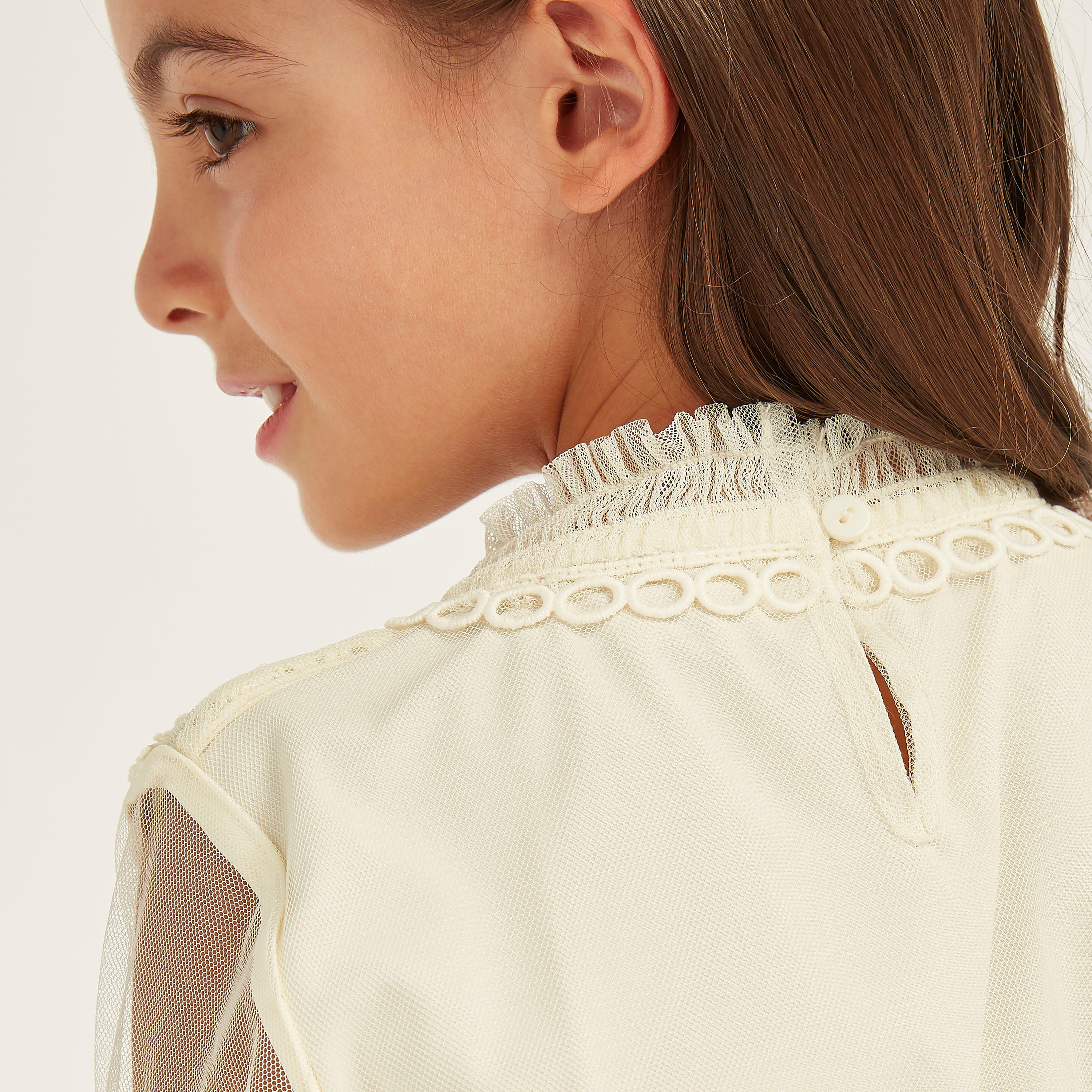 Anotah Textured High Neck Top with Long Sleeves-girls-clothing-blousesandshirts-image-4