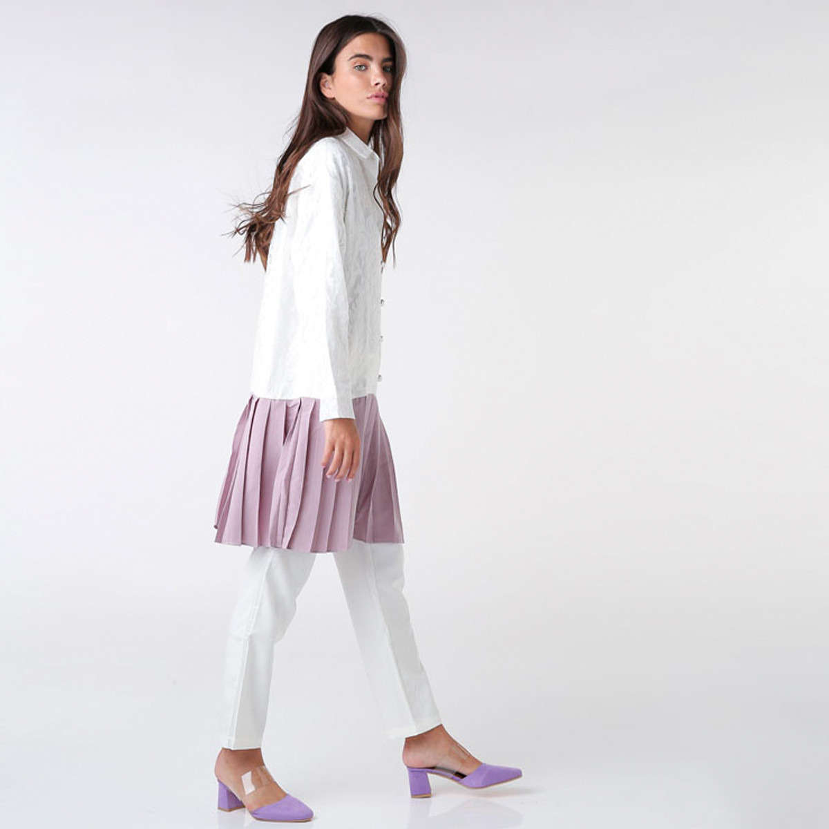 Anotah Floral Embroidered Collared Lace Shirt with Long Sleeves-women-clothing-shirtsandblouses-blouses-image-2