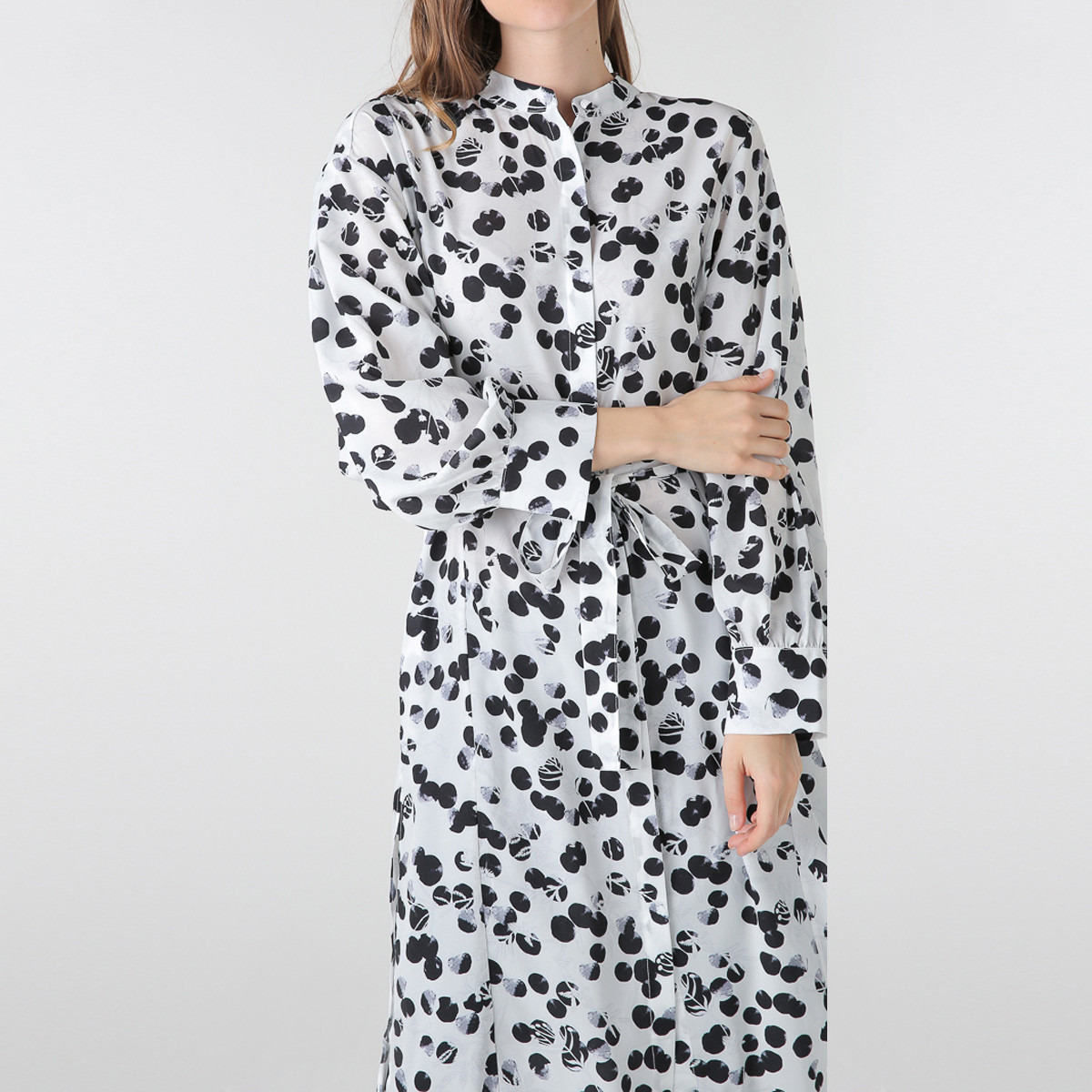 تونيك بطبعات وياقة ماندارين وأربطة من أنوتاه-women-clothing-shirtsandblouses-blouses-image-4