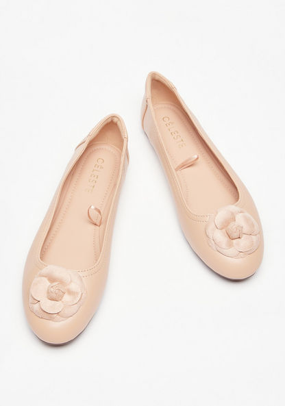 Celeste Women's Floral Accent Slip-On Ballerina Shoes-Women%27s Ballerinas-image-1
