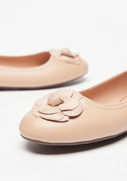 Celeste Women's Floral Accent Slip-On Ballerina Shoes-Women%27s Ballerinas-image-3
