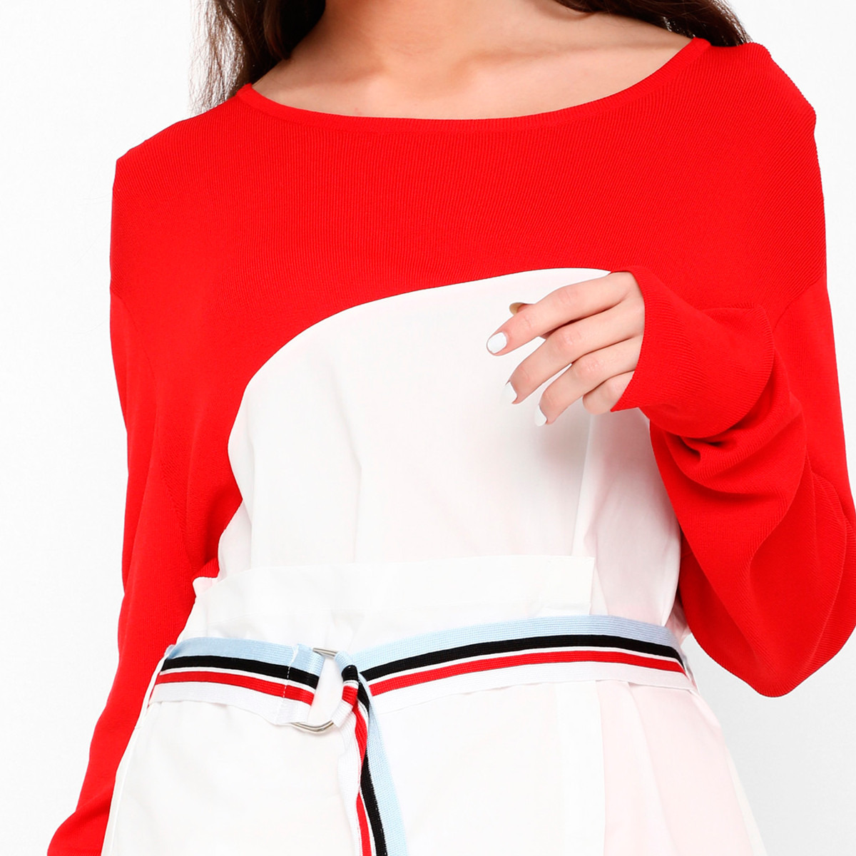 تونيك بياقة مستديرة وأكمام طويلة وطبعات وطول غير مستوي من أنوتاه-women-clothing-shirtsandblouses-blouses-image-2