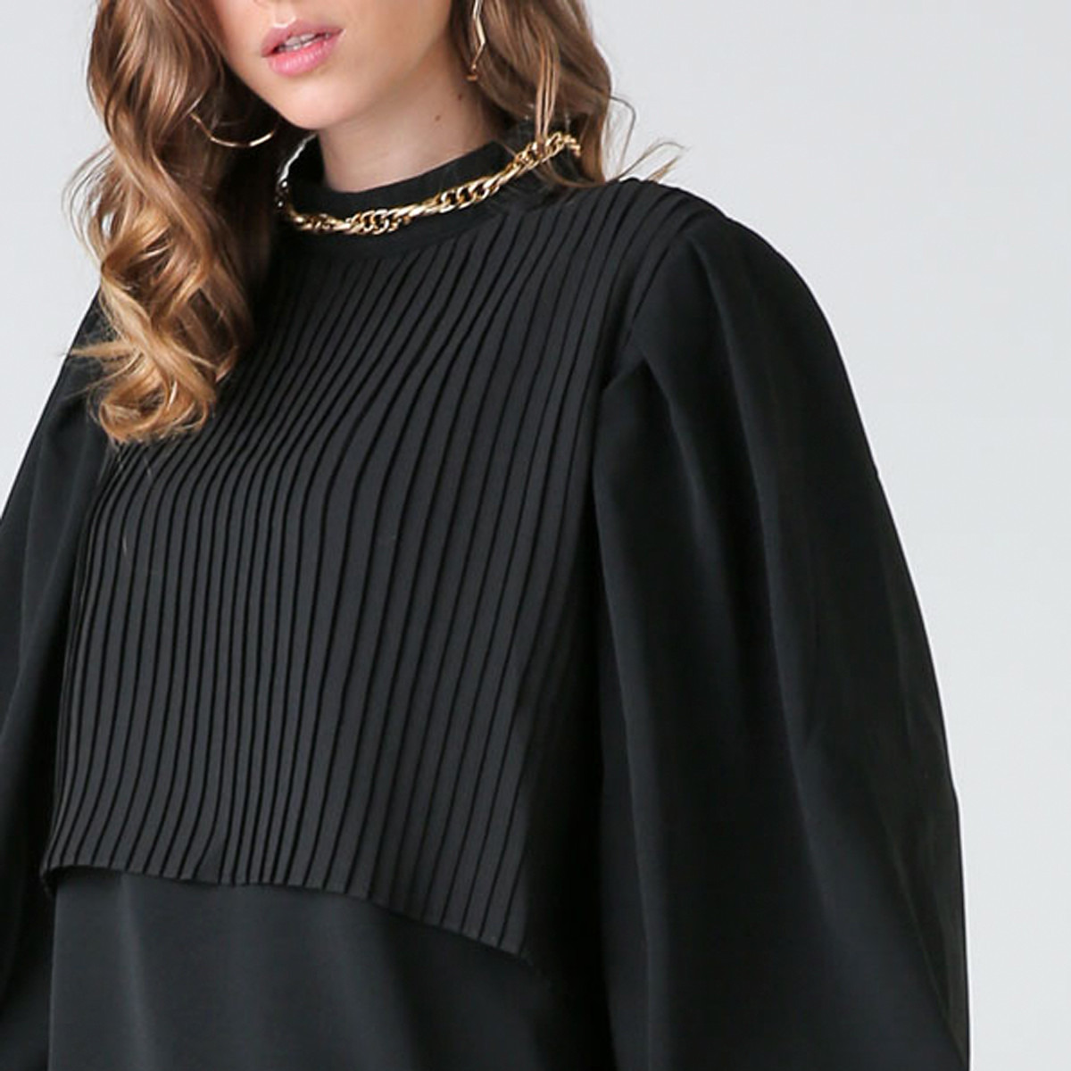 بلوزة بياقة عالية وثتايا وأكمام طويلة من أنوتاه-women-clothing-shirtsandblouses-blouses-image-4