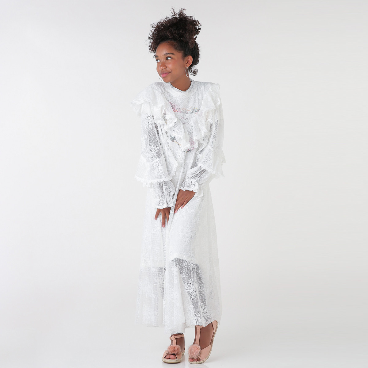 فستان بأكمام واسعة وتفاصيل كروشيه من أنوتاه-girls-clothing-dressesandjumpsuits-image-2